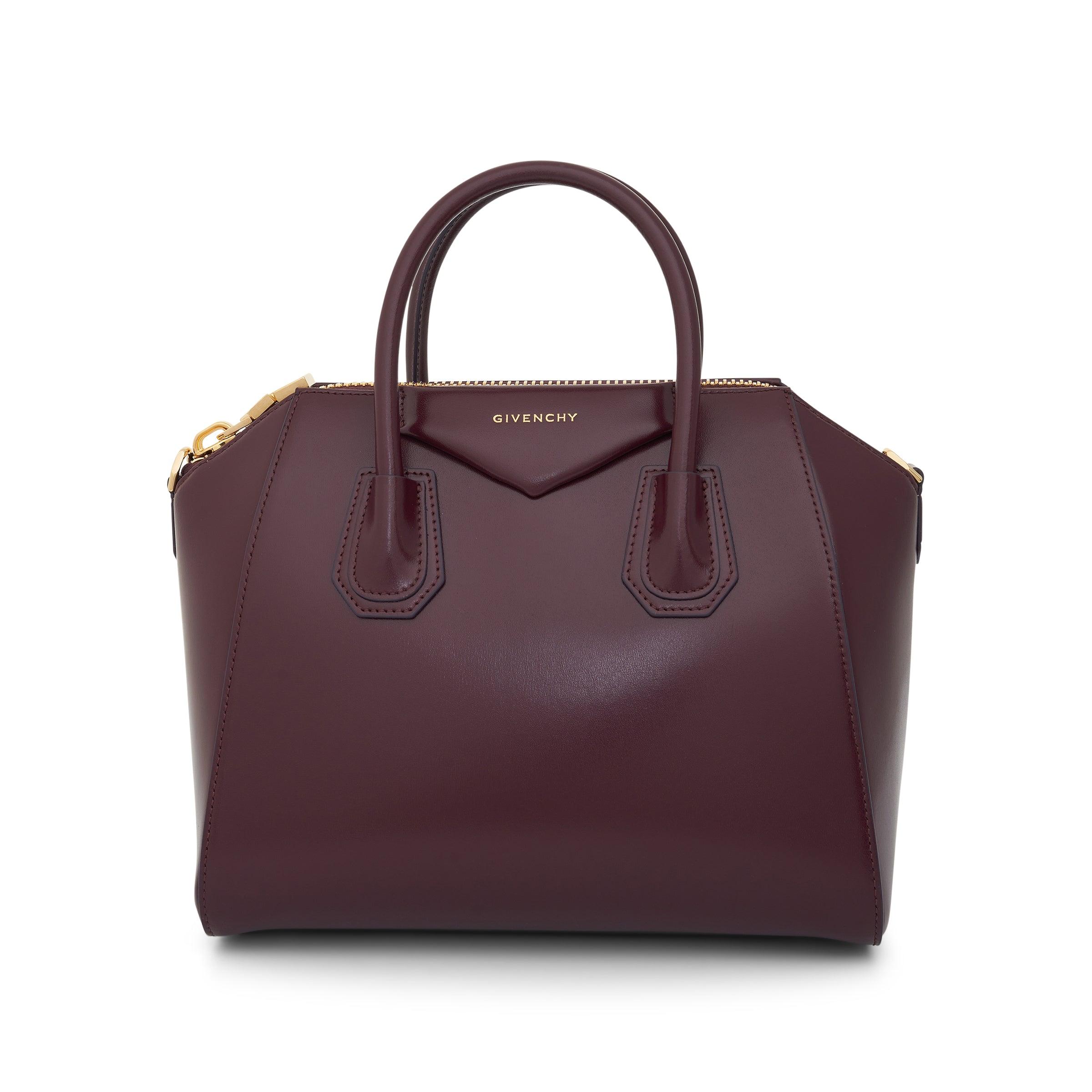 Givenchy Small Antigona Bag In Box Leather With Ghw In Oxblood Red in ...