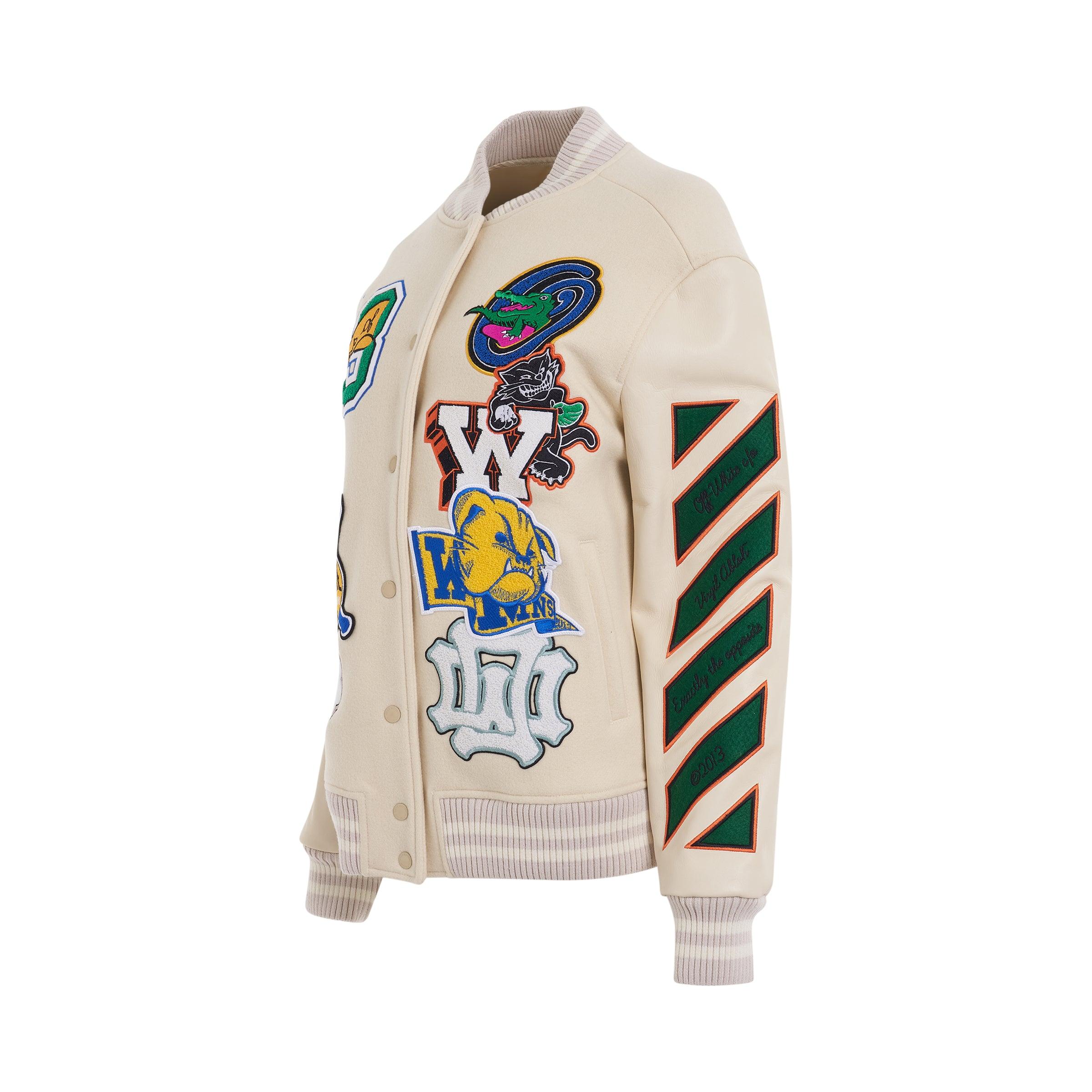 Off-White Virgil Abloh 2015 Letterman Jacket with Patches