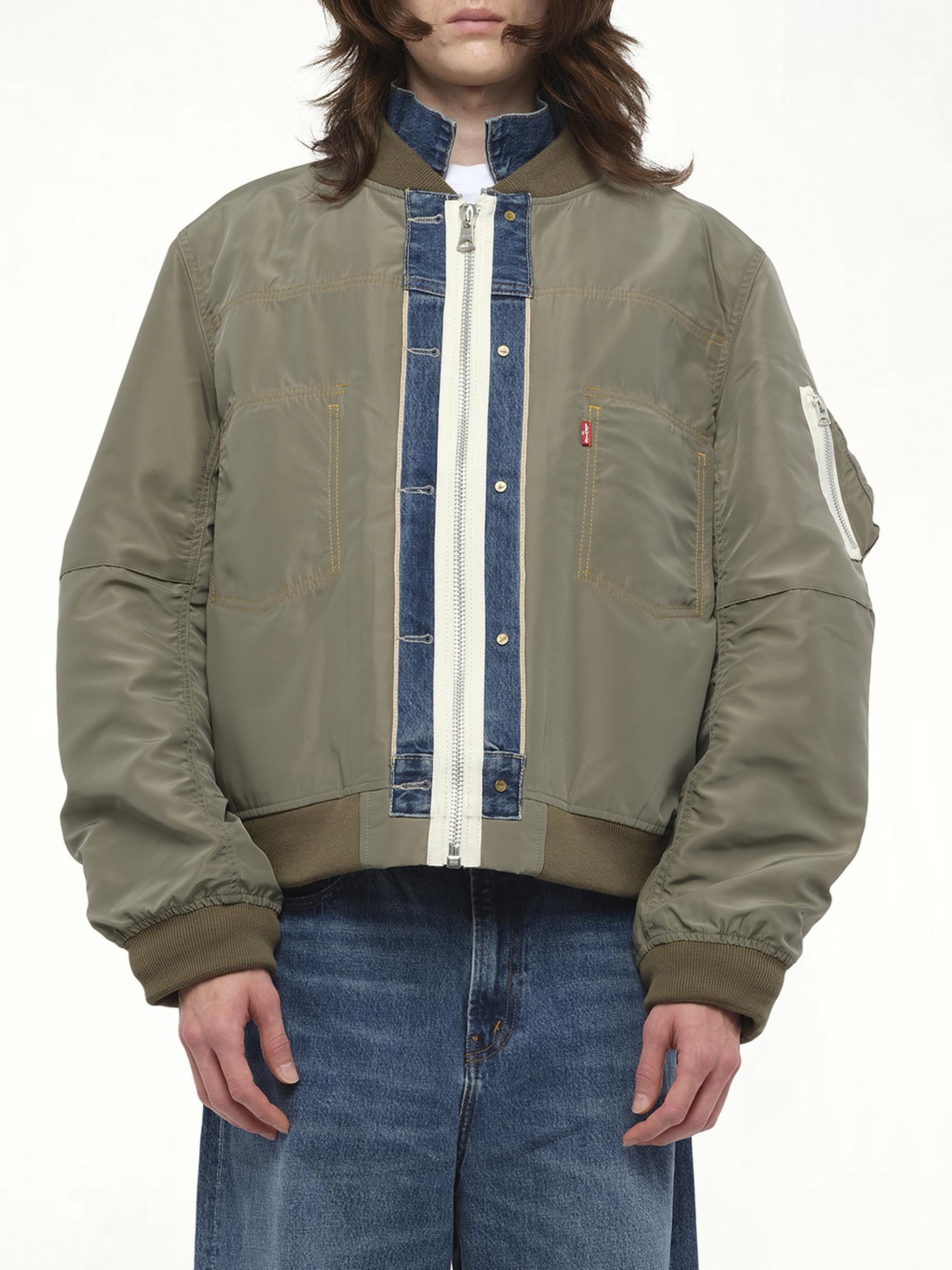 Sacai X Levi's Denim X Nylon Twill Reversible Blouson Bomber