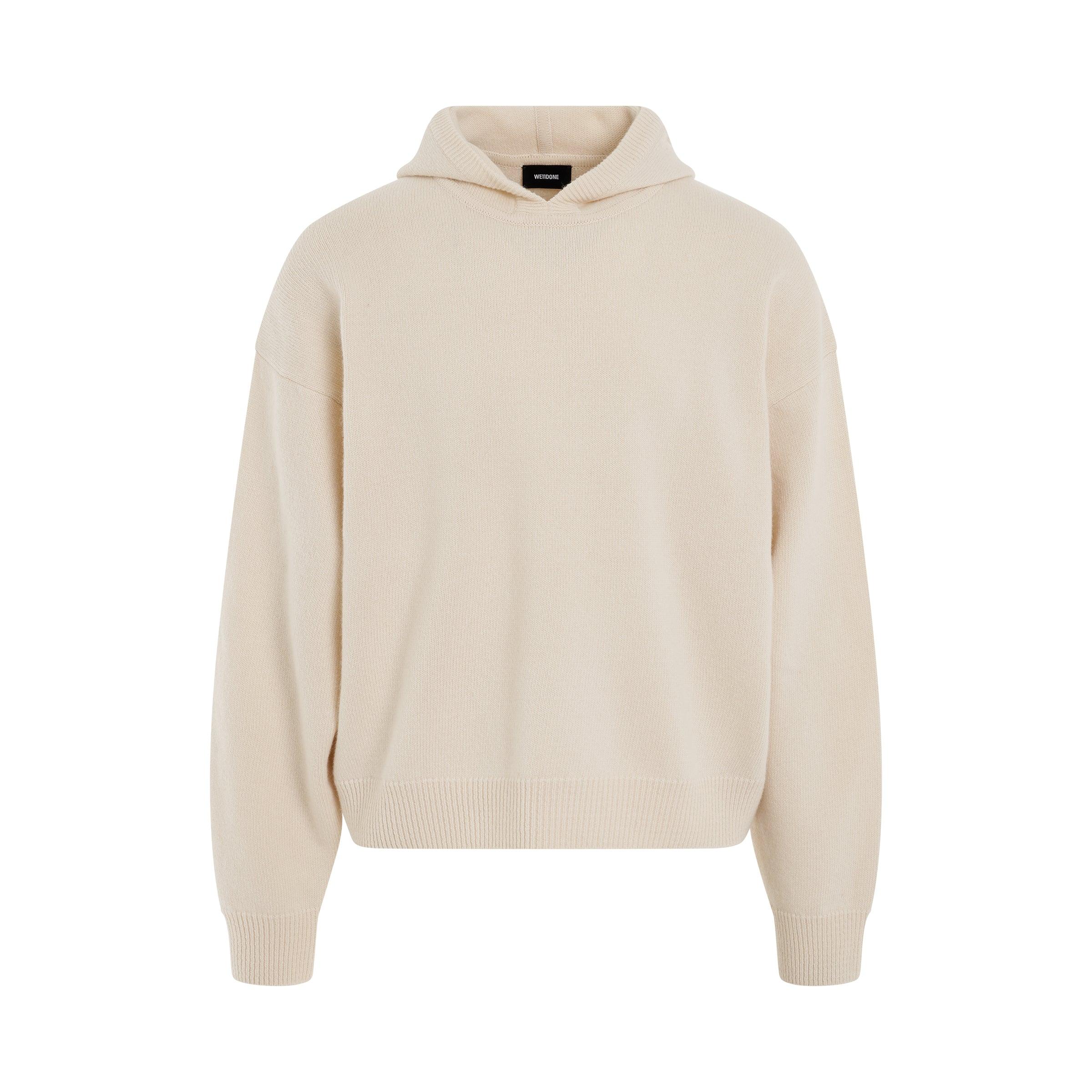 we11done Oversized Basic Knit Hoodie In Ivory in Natural | Lyst