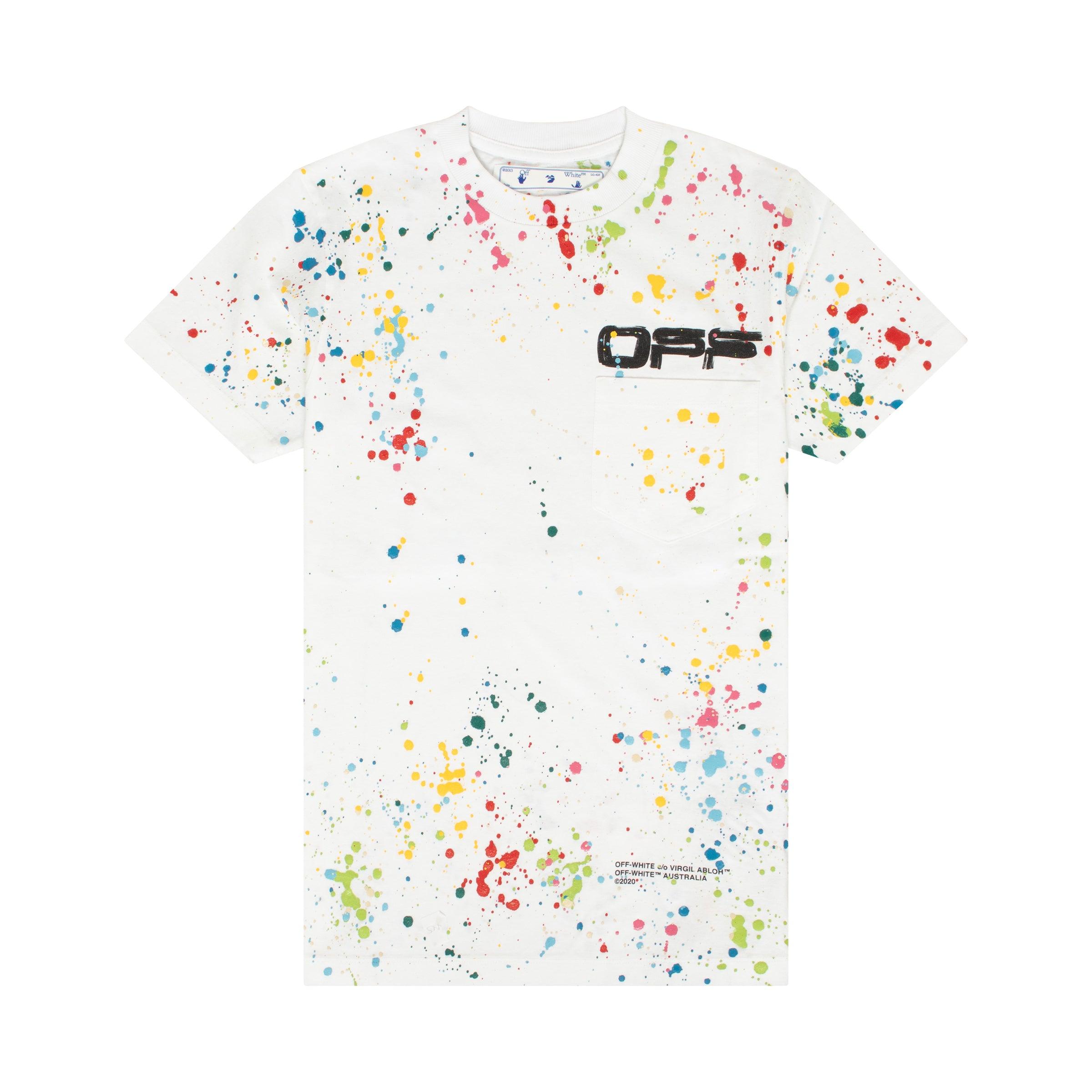 white paint splatter t shirt