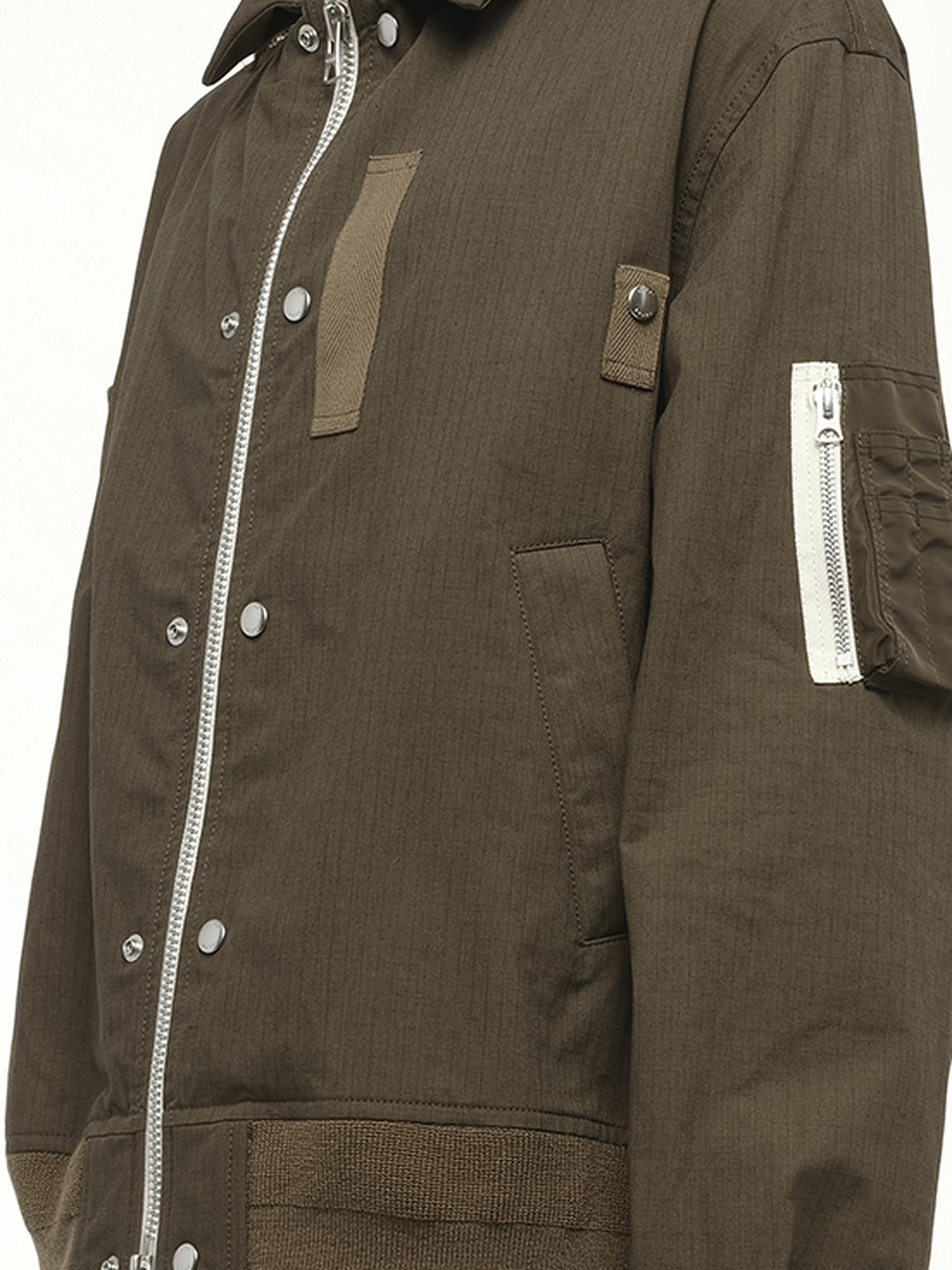 Sacai Rip Stop Blouson Bomber Jacket, 100% Polyester in Green for