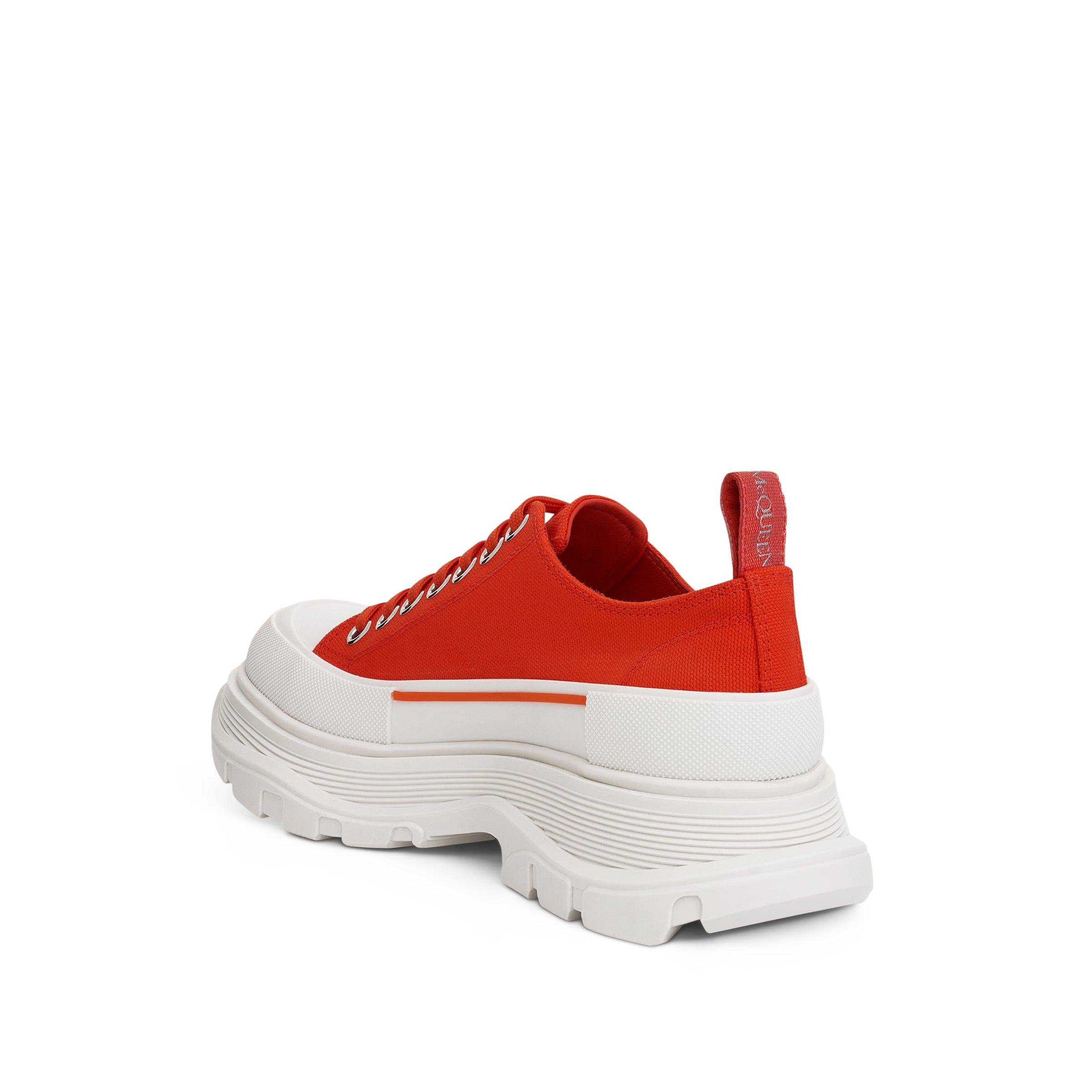 Alexander McQueen Tread Slick Canvas Lace-up Shoes In Orange/white in Red |  Lyst