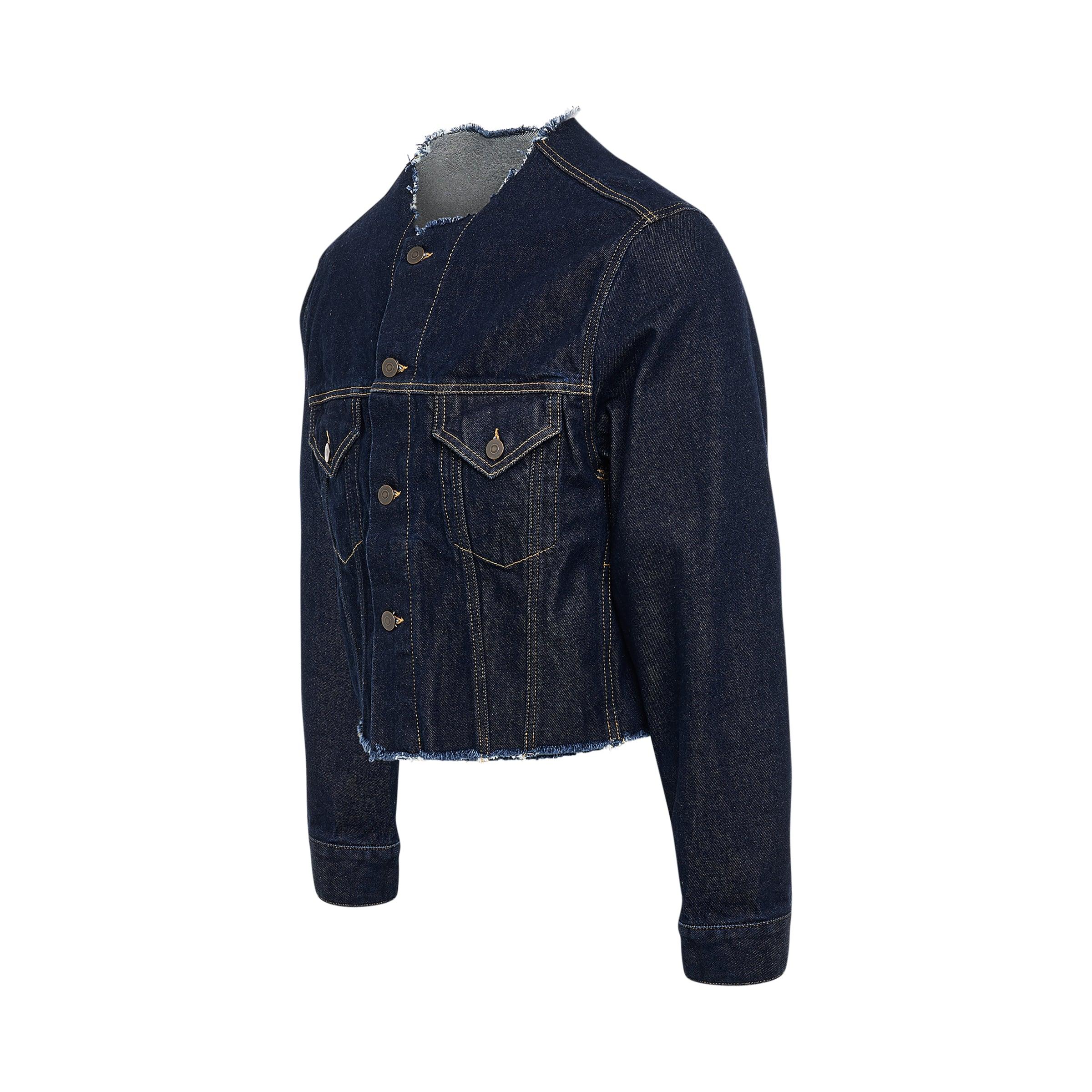 Maison Margiela raw-cut Collar Denim Jacket - Farfetch