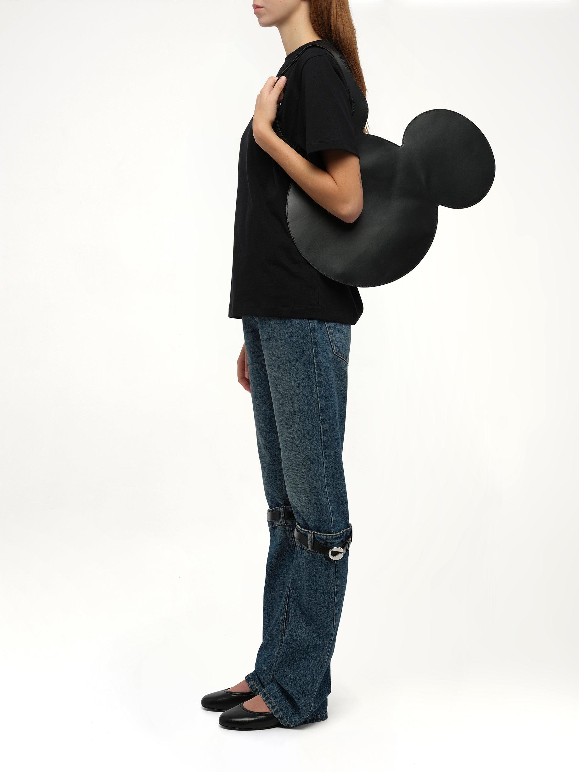 Coperni Disney X Mickey Tote Bag, 100% Calf Leather in Black