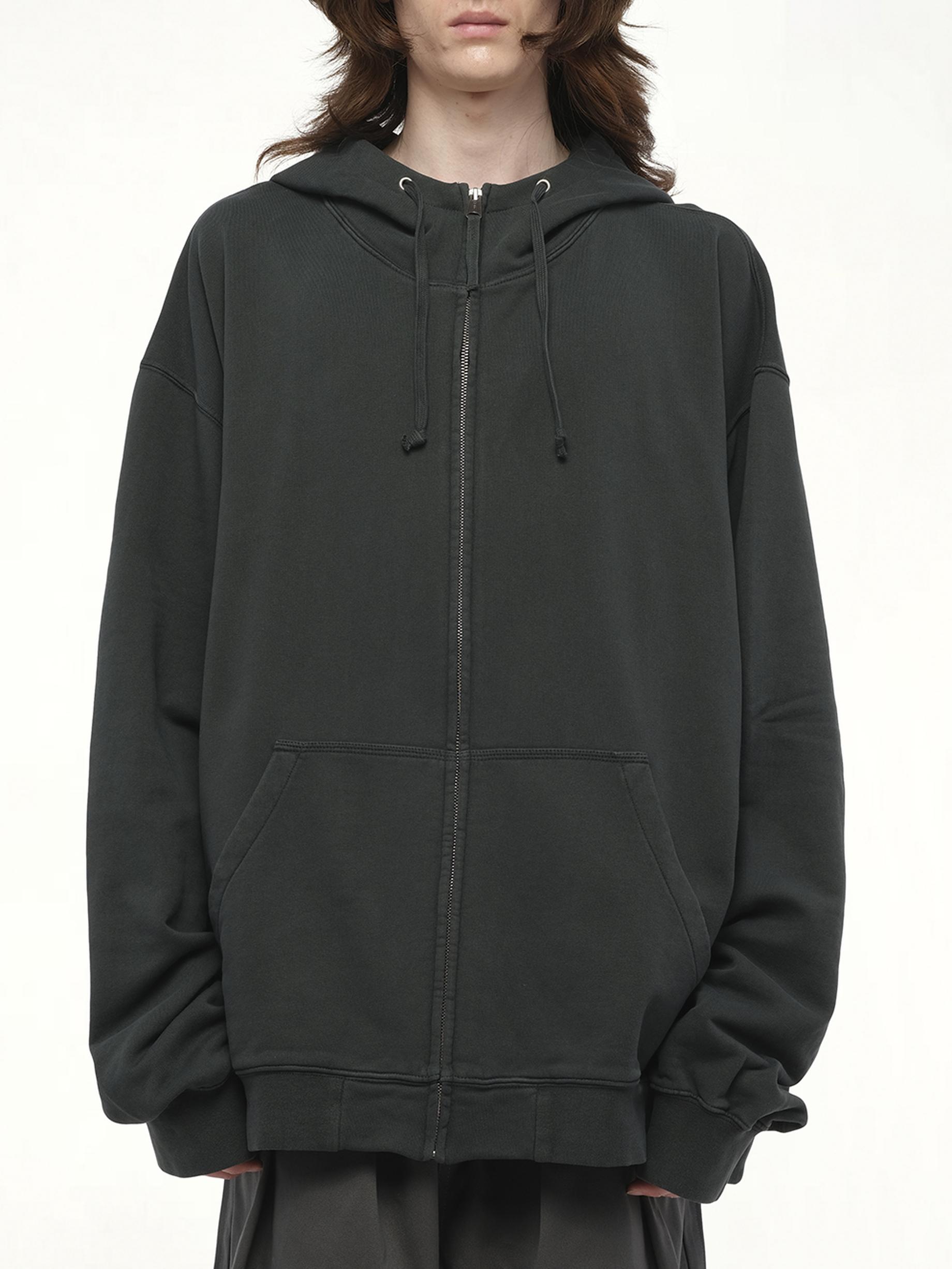 【Maison Margiela】ジャージー フーディー（ブラック） Logo faded cotton jersey hoodie in black - Maison Margiela