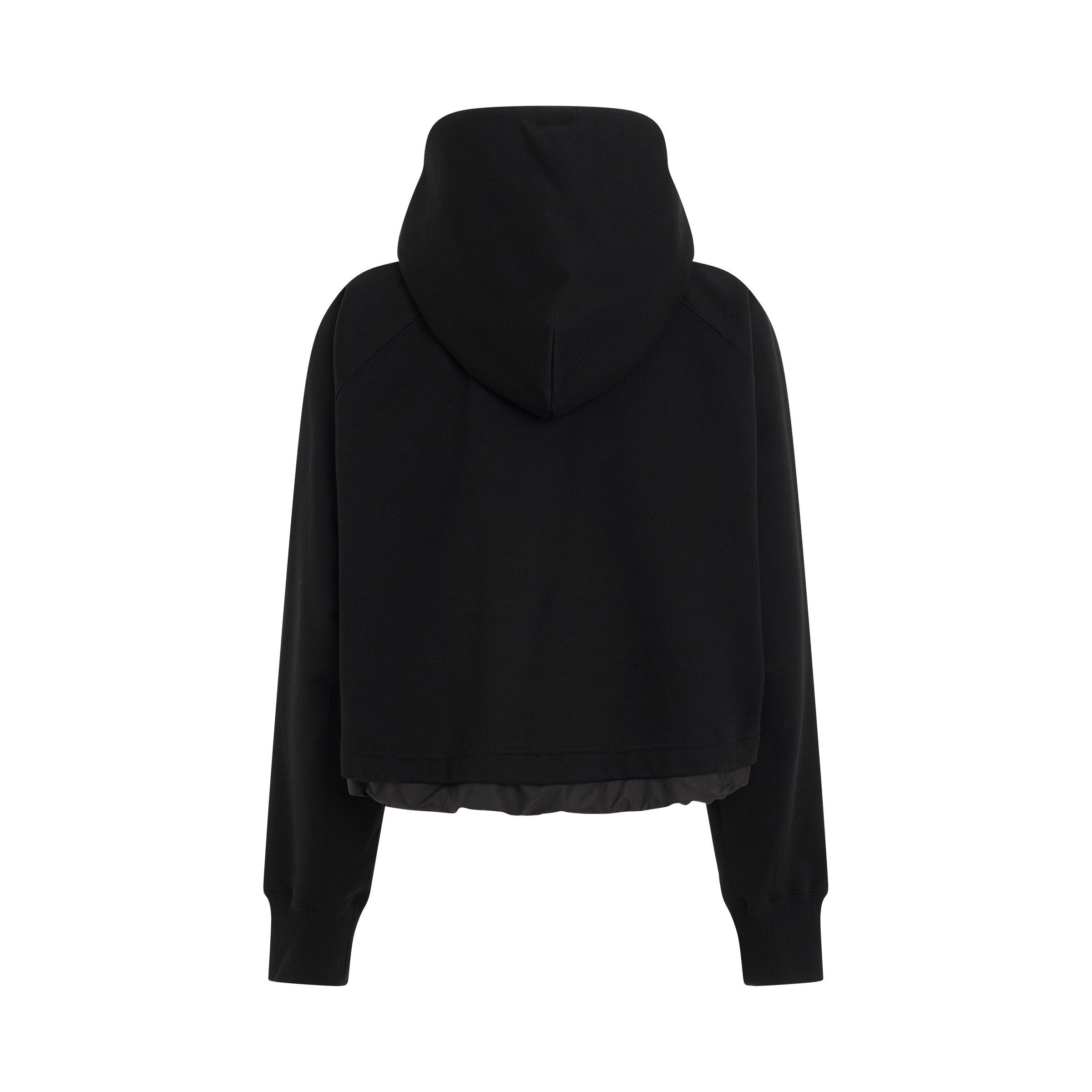 Sacai S Sweat Jersey Hoodie In Black | Lyst