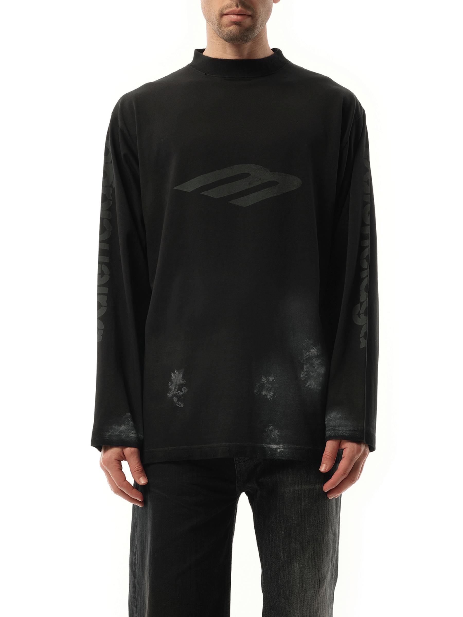 Balenciaga 3B Stencil Oversized Long Sleeve T-Shirt, 100% Cotton 