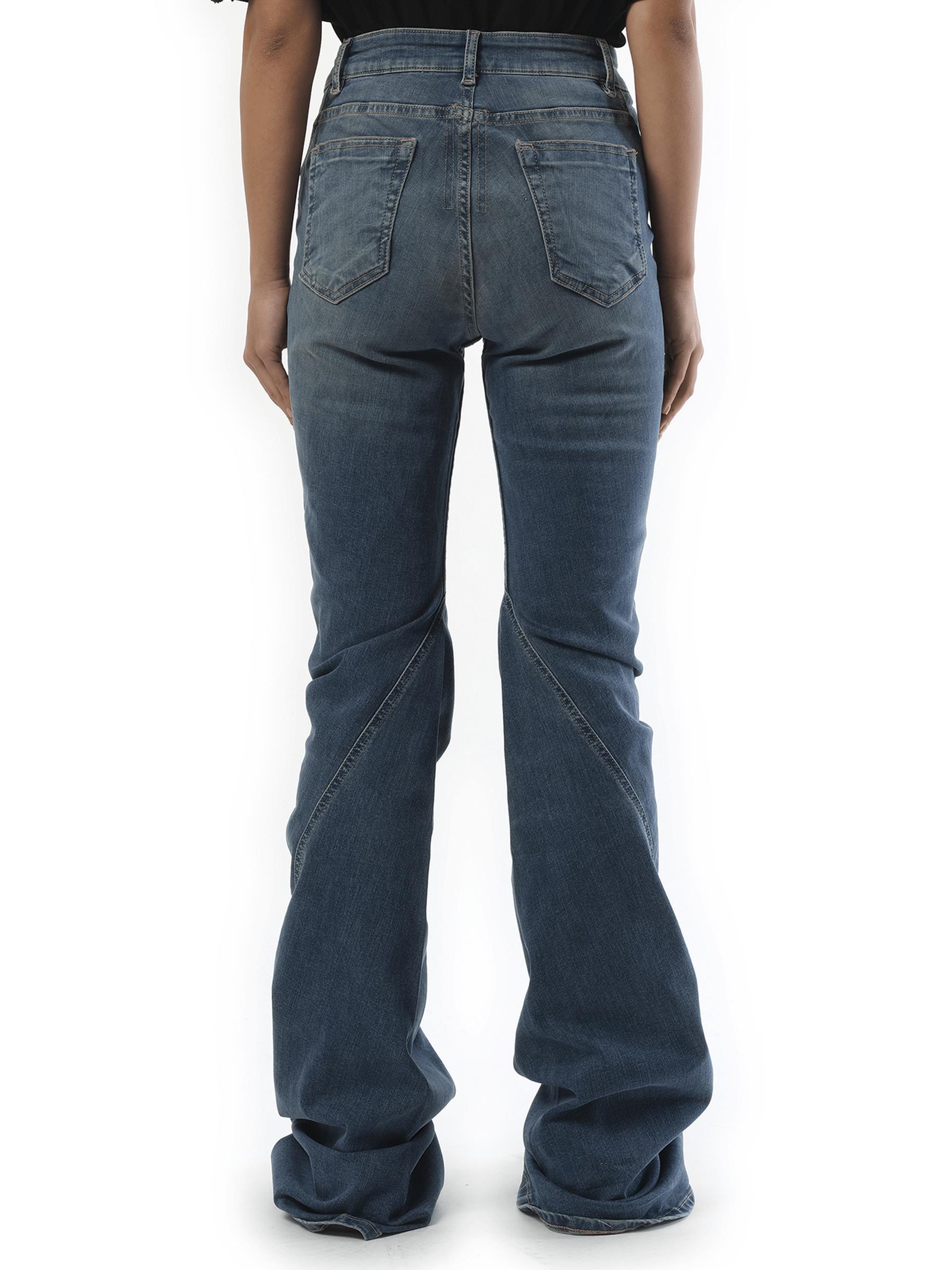 Rick Owens Bias Bootcut Jeans, 100% Cotton in Blue | Lyst
