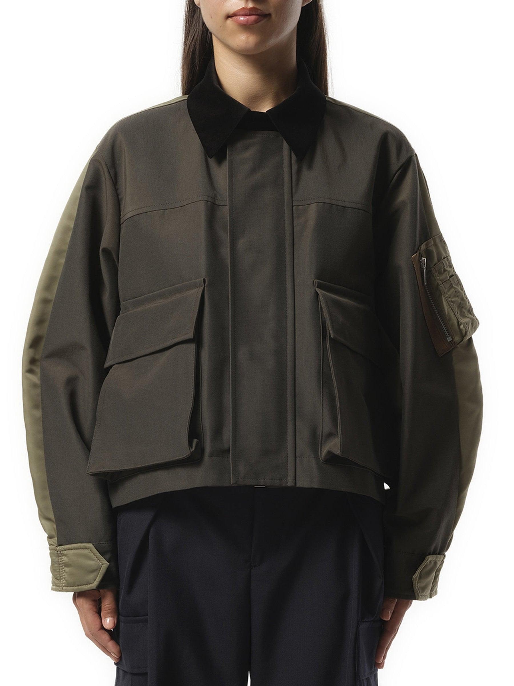 Sacai X Grosgrain X Nylon Twill Blouson Bomber Jacket, 100