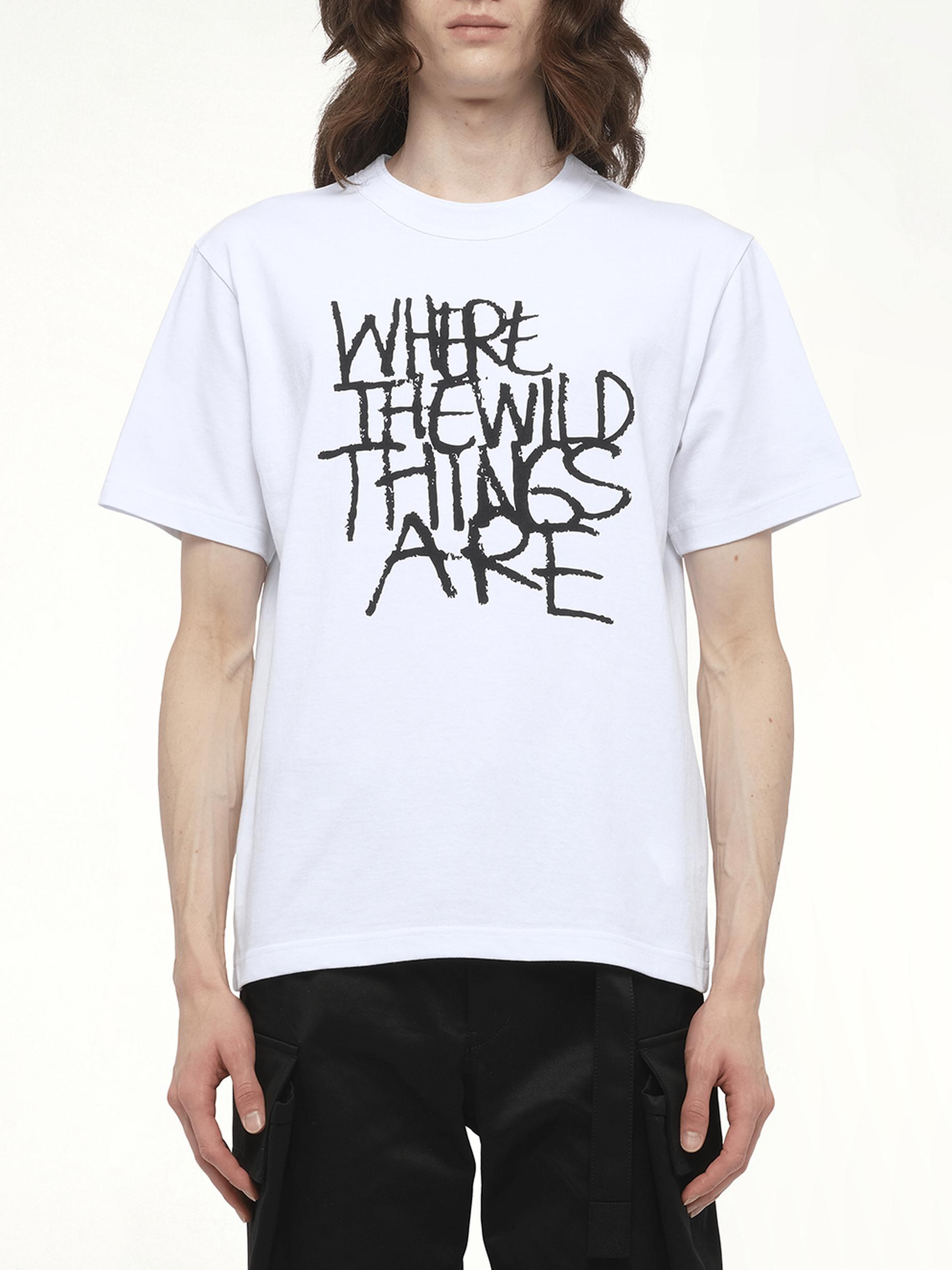 Sacai Where The Wild Things Are Logo T-Shirt in White for Men