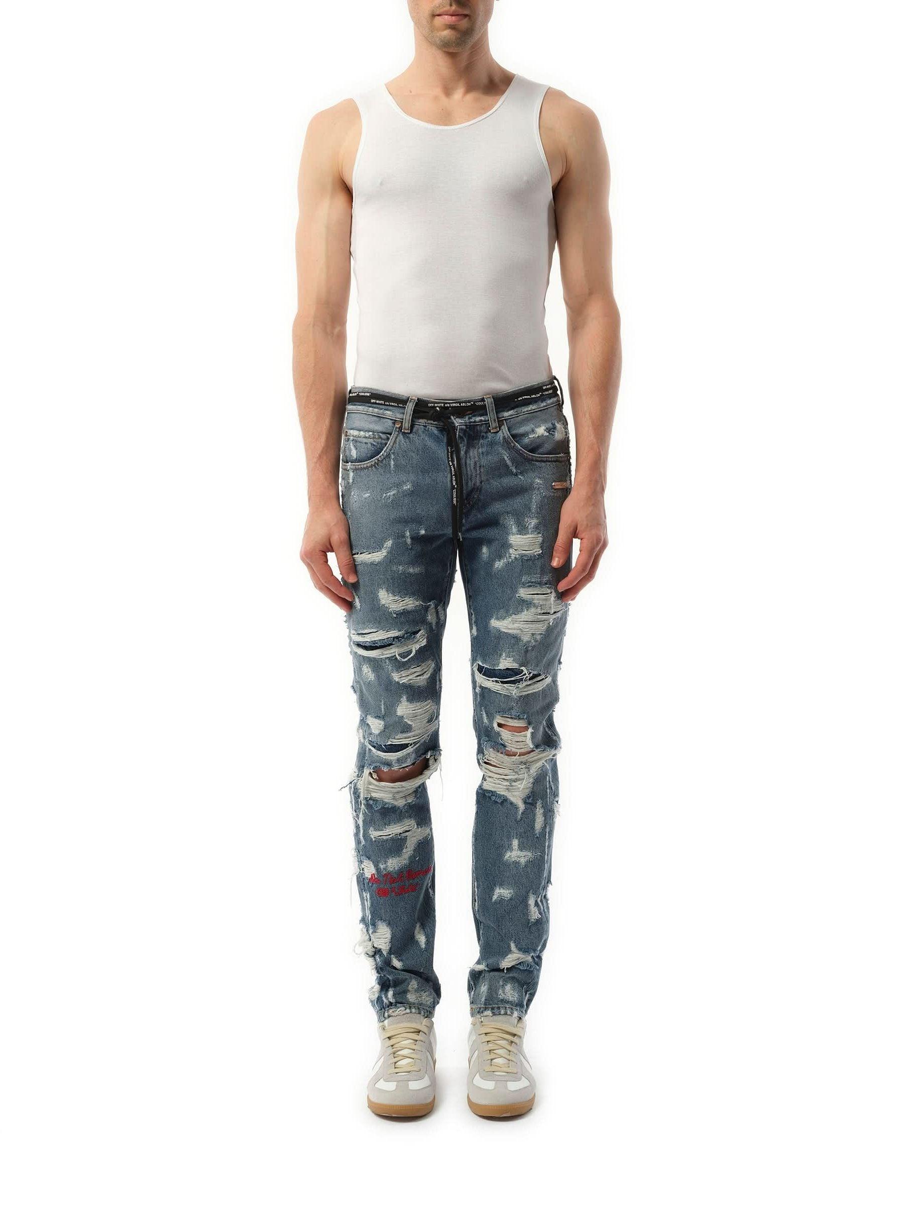 オフホワイト Off White Diag Relaxed Jeans OFF-WHITE DIAG WIZARD RELAXED FIT 1401 EXTREME BLEACH 加工