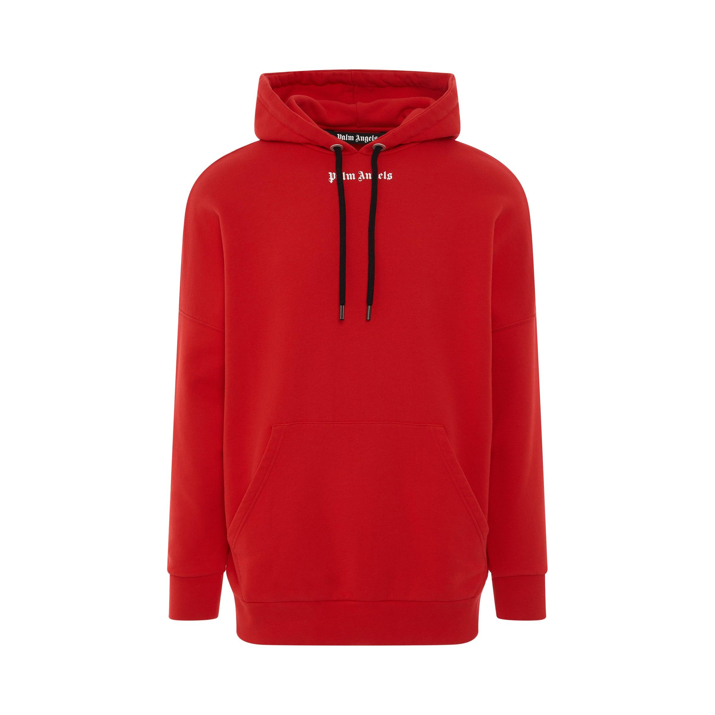 Palm Angels Men's Classic Logo Oversize Hoodie In Red/black