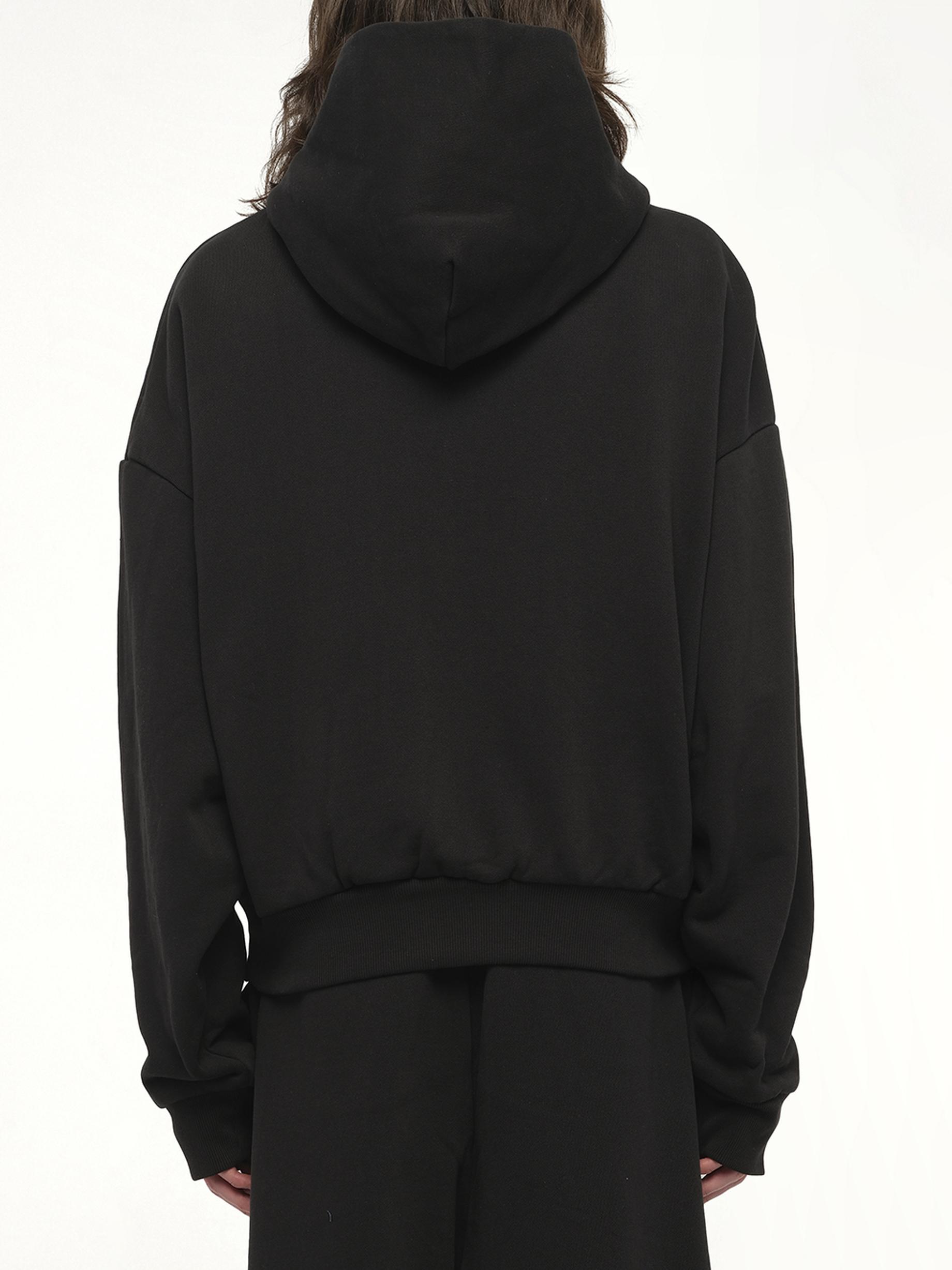 パーカー・フーディ ENTIRE STUDIOS BLACK HOODIE IN COTTON Heavy Hood bleached cotton hoodie in black - Entire Studios