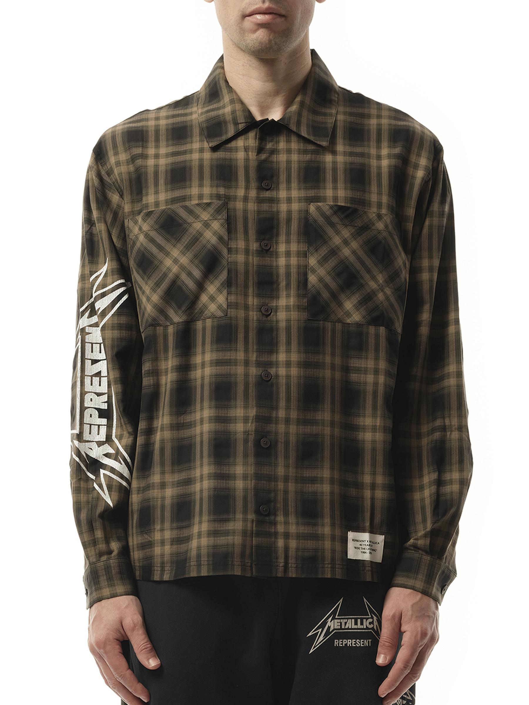 metallica dress shirt Represent Metallica Shirt | Brown