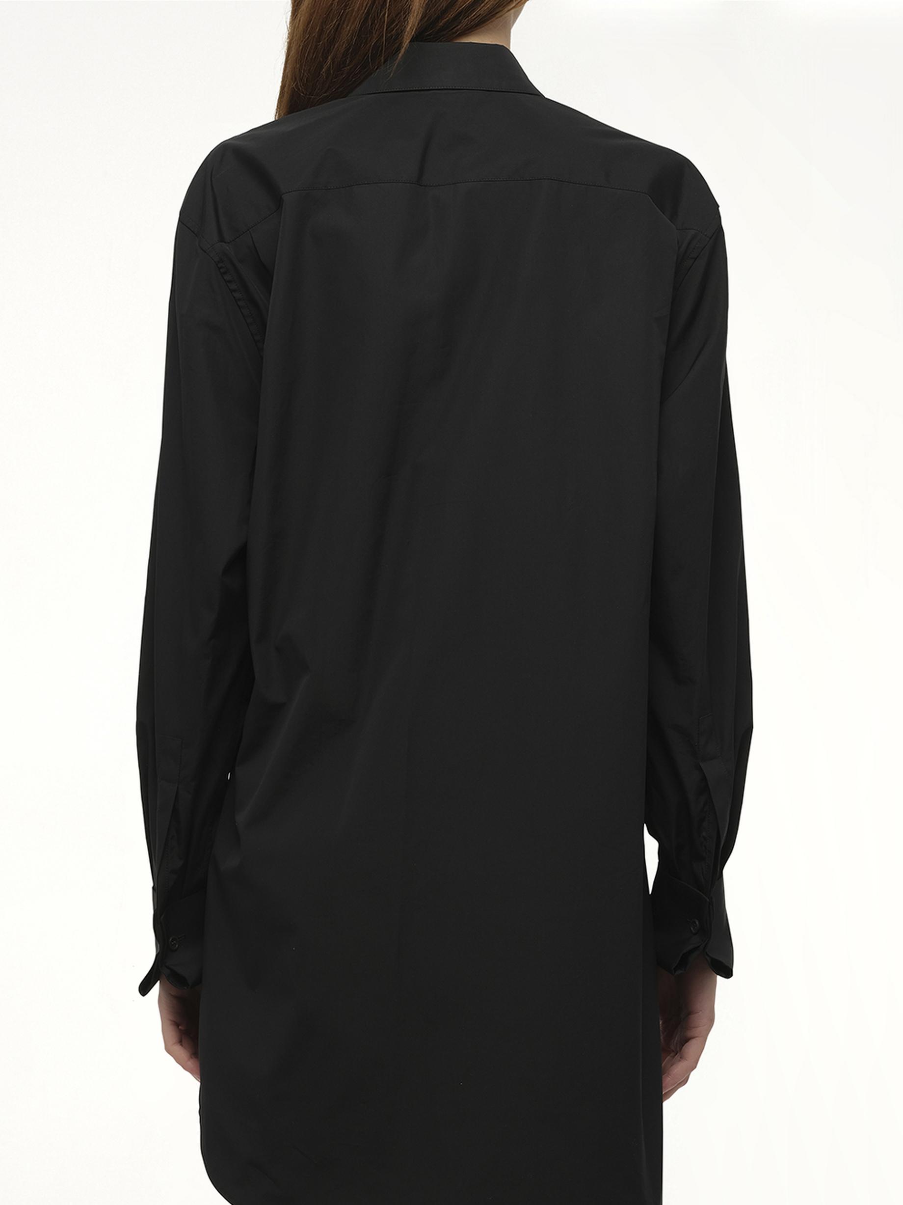 Loewe Draped Shirt Dress, 100% Cotton in Black | Lyst