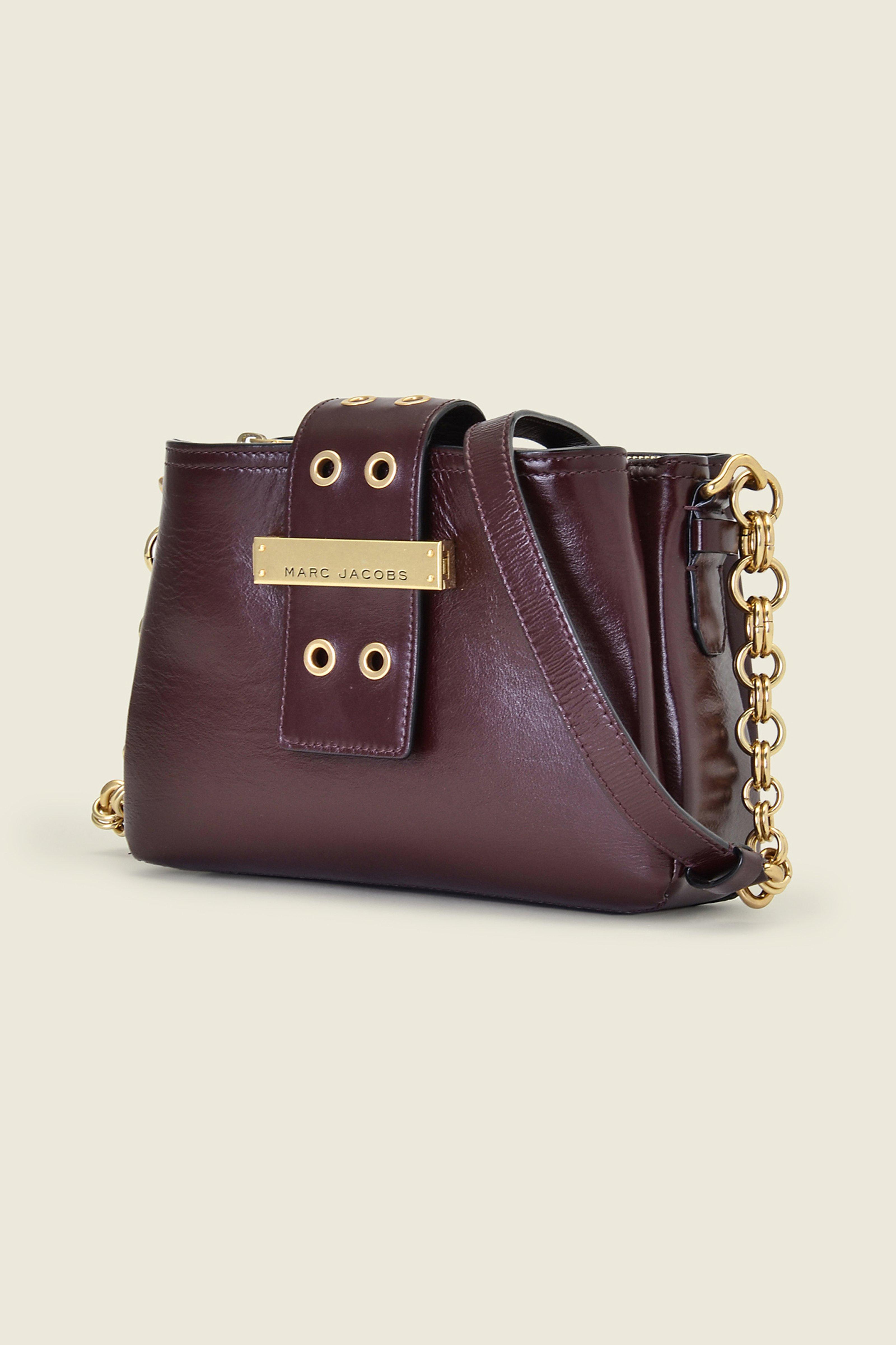 Marc Jacobs Leather Lock And Strap Crossbody in Purple Lyst