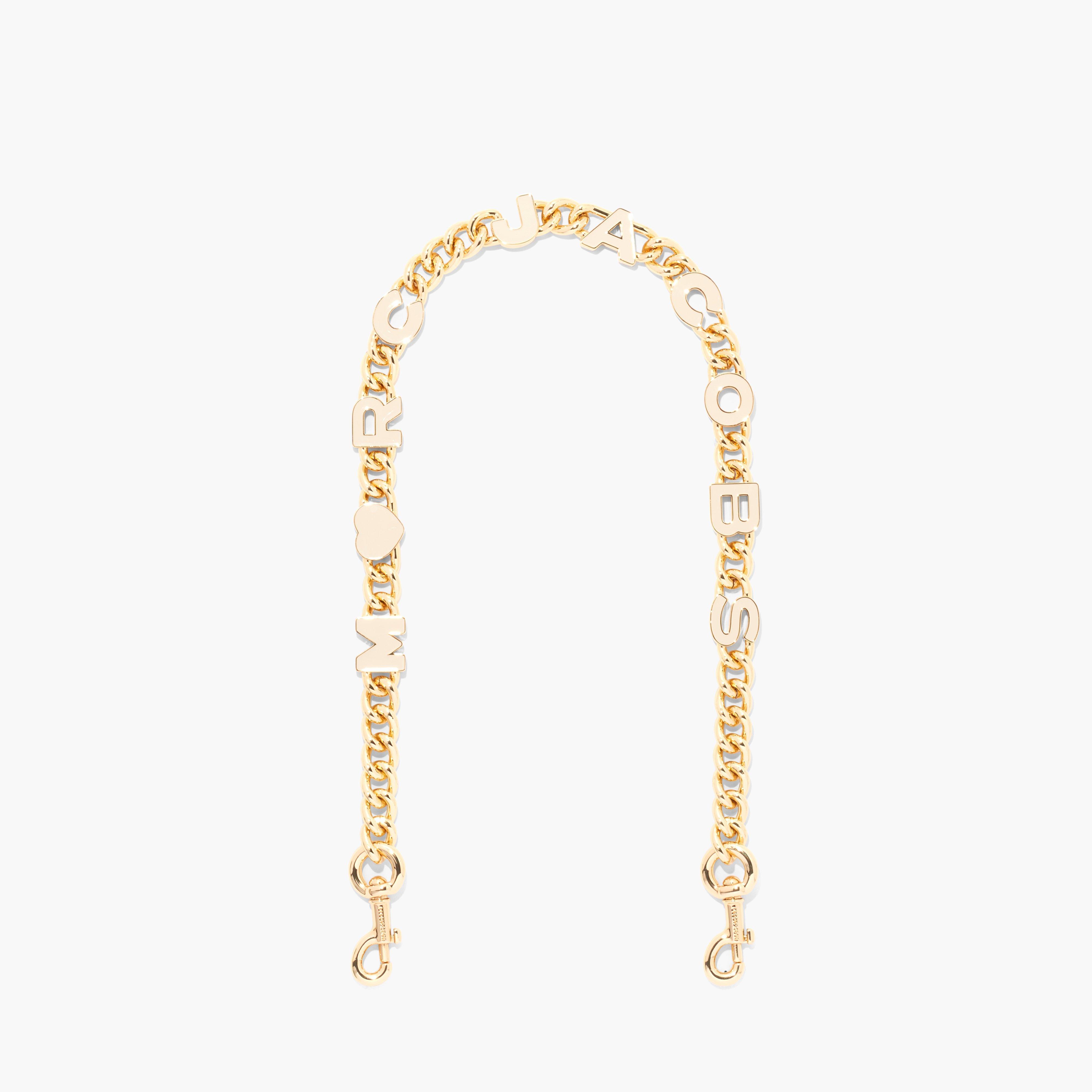 Marc Jacobs The Heart Charm Chain Shoulder Strap in Metallic