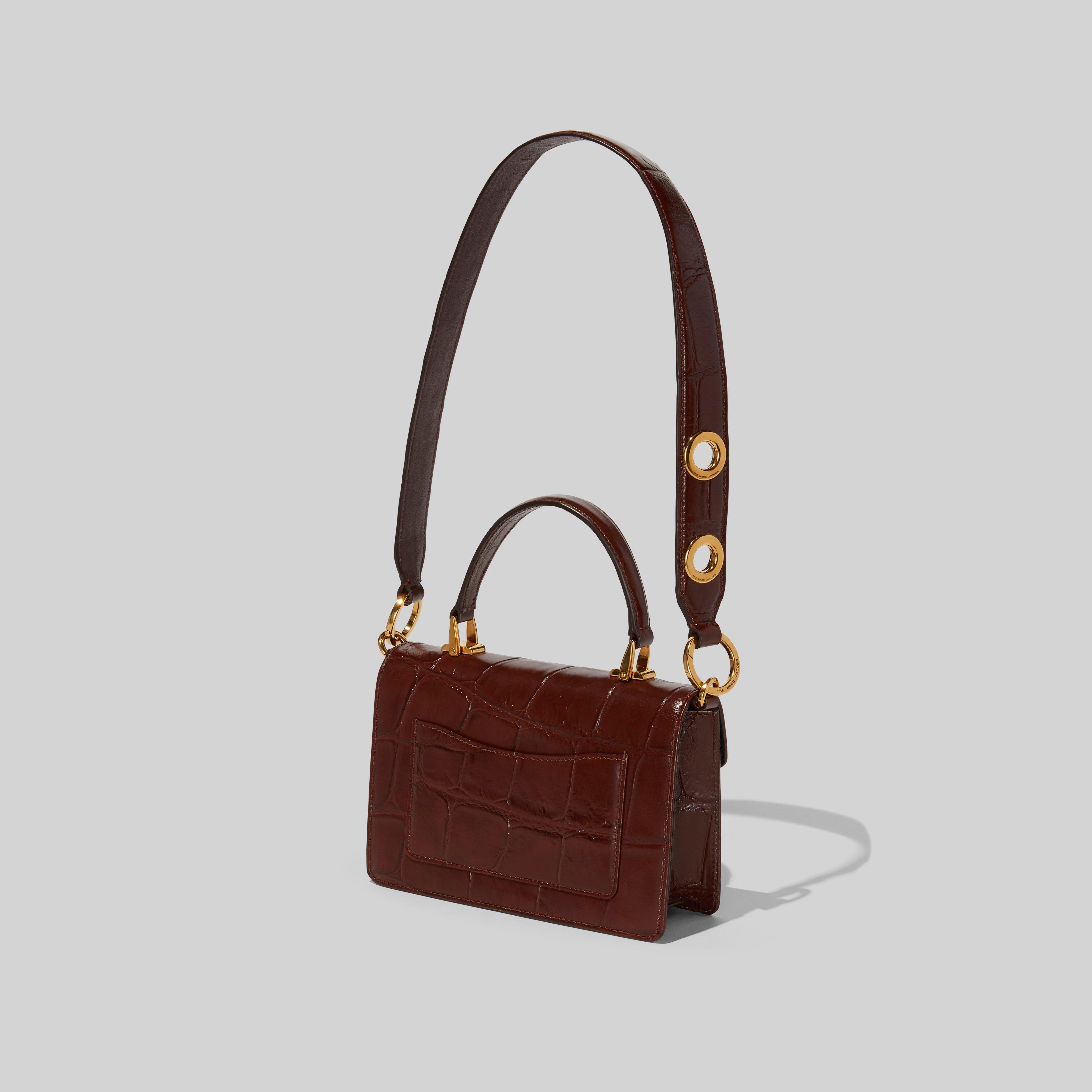 marc jacobs the downtown croc embossed leather shoulder bolsa