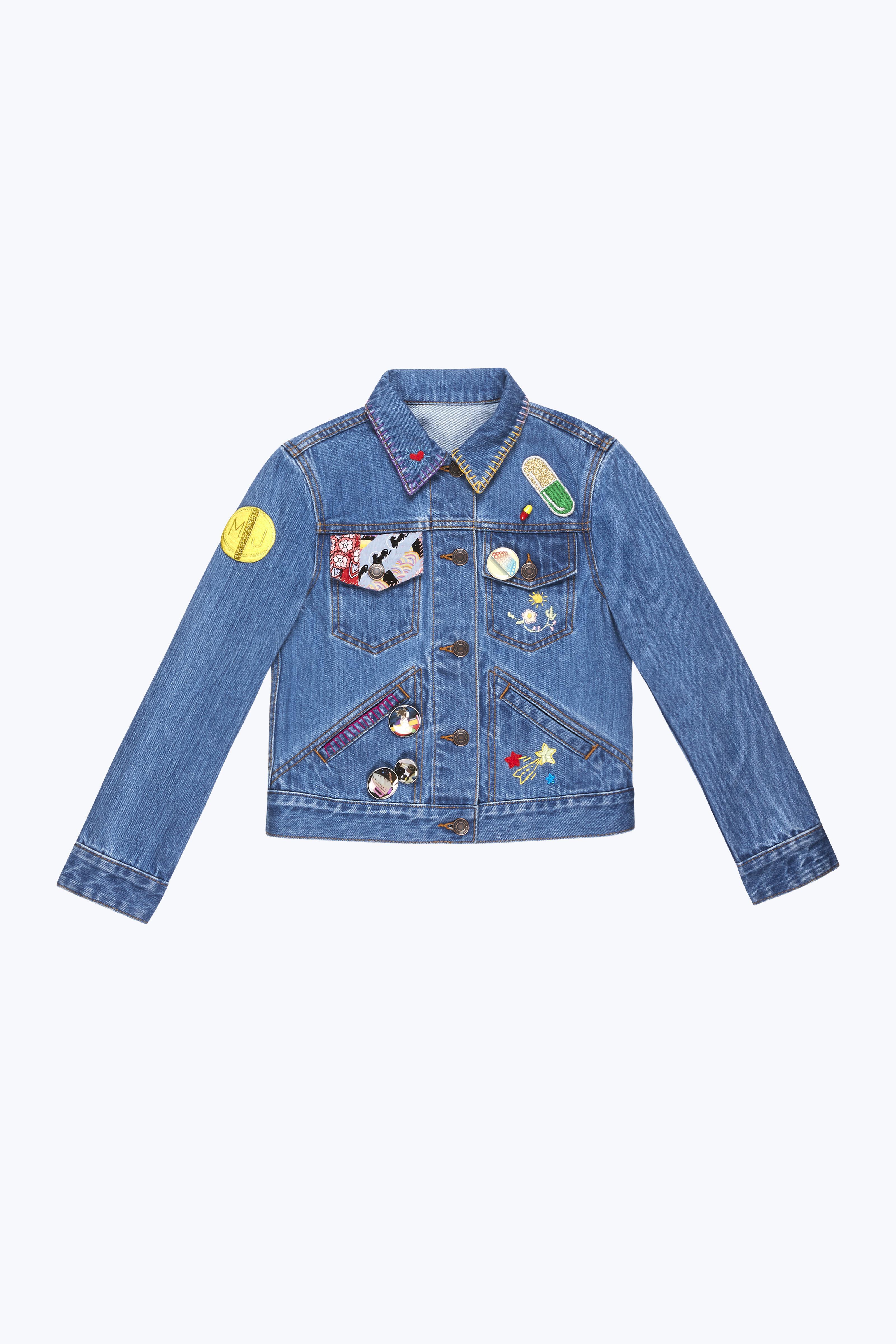 Lyst - Marc Jacobs Shrunken Denim Jacket With Embroidery in Blue
