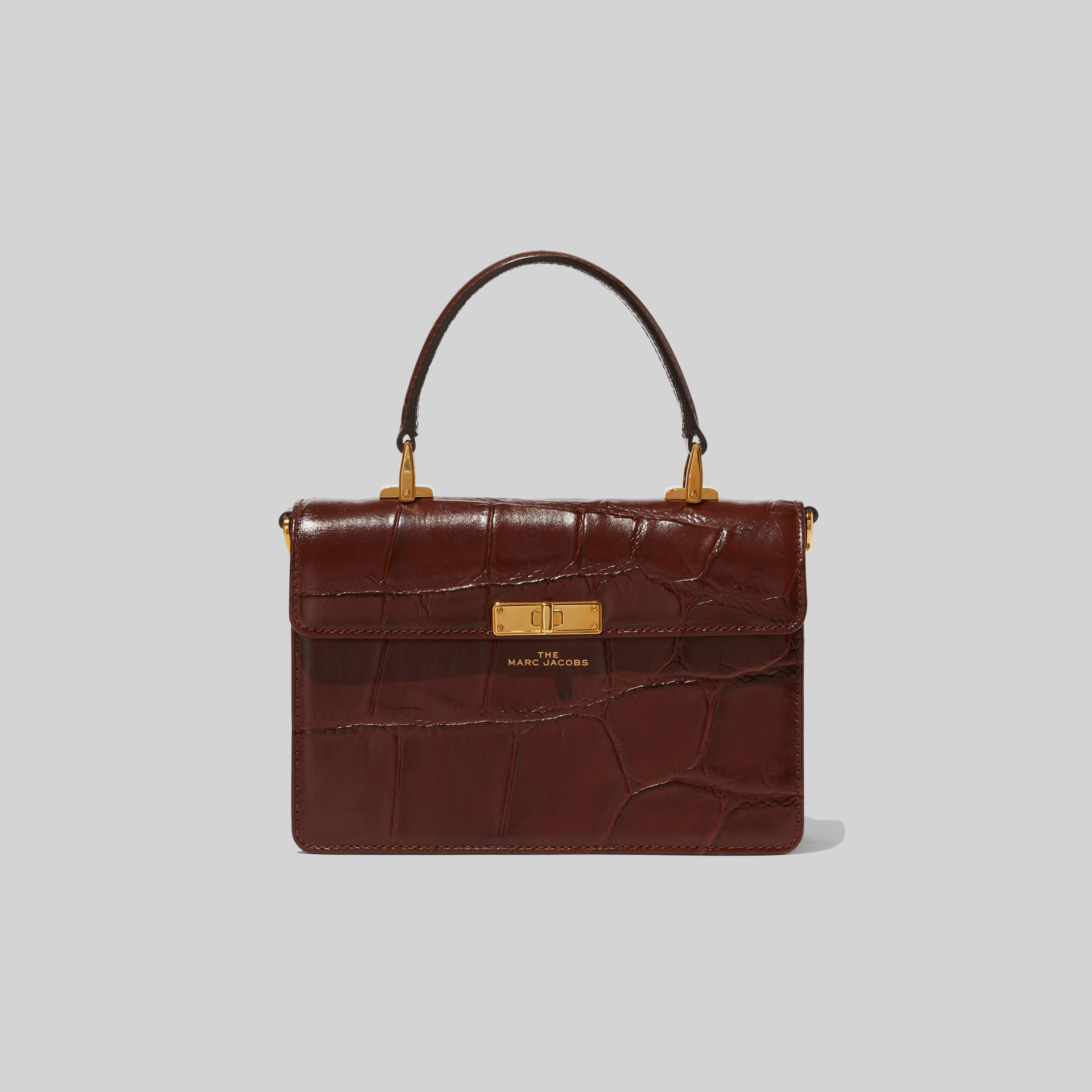 marc jacobs the downtown croc embossed leather shoulder bolsa