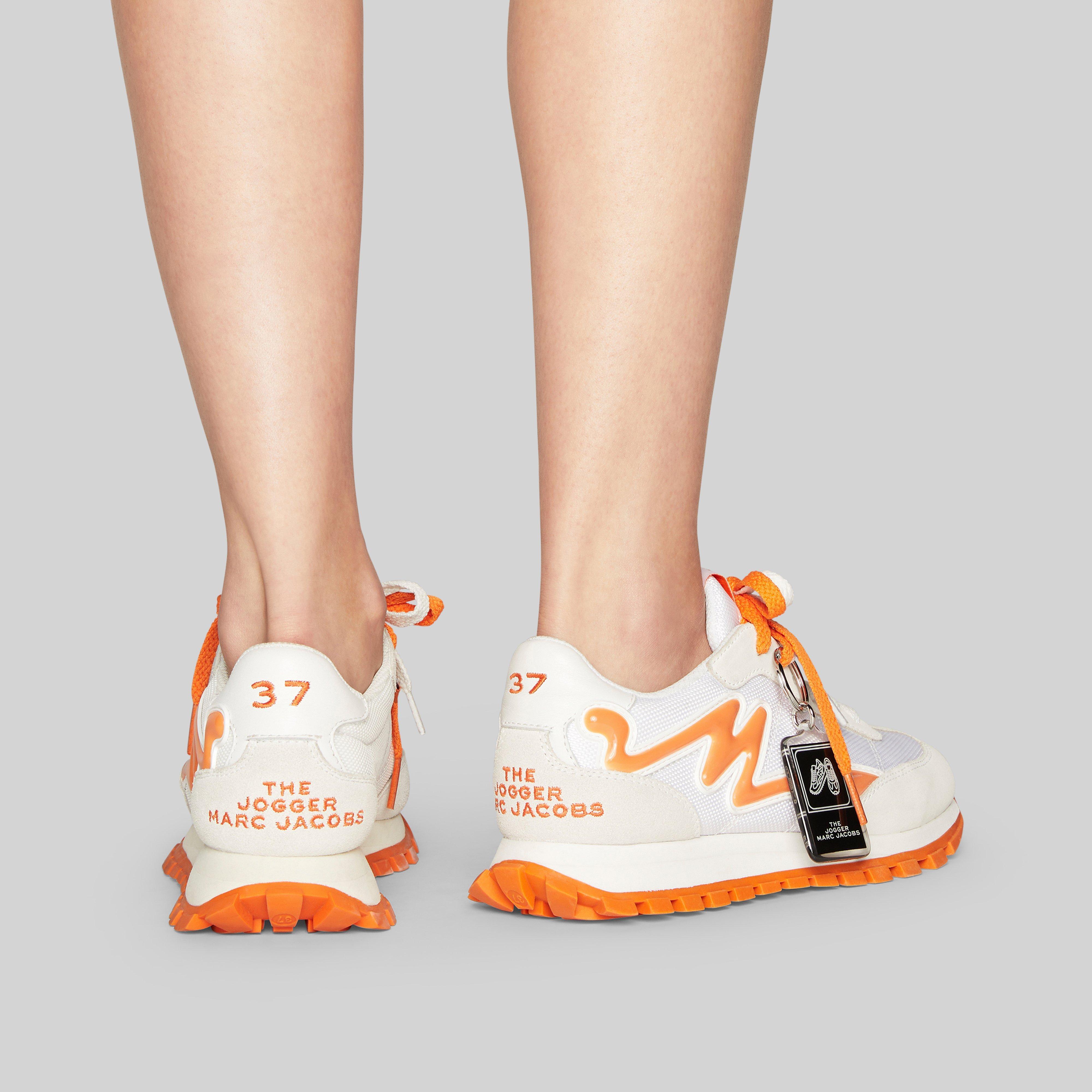 Marc Jacobs White And Orange The Jogger Sneakers - Lyst