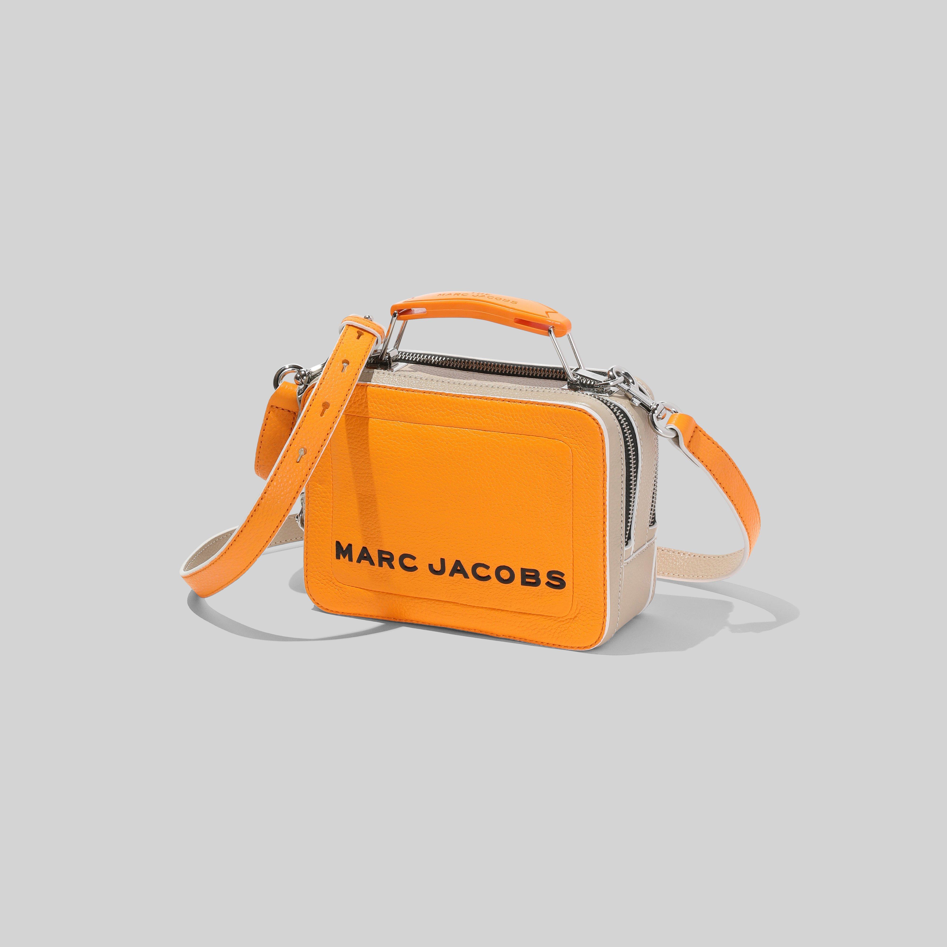 Marc Jacobs Leather The Colorblock Textured Mini Box Bag in Orange | Lyst