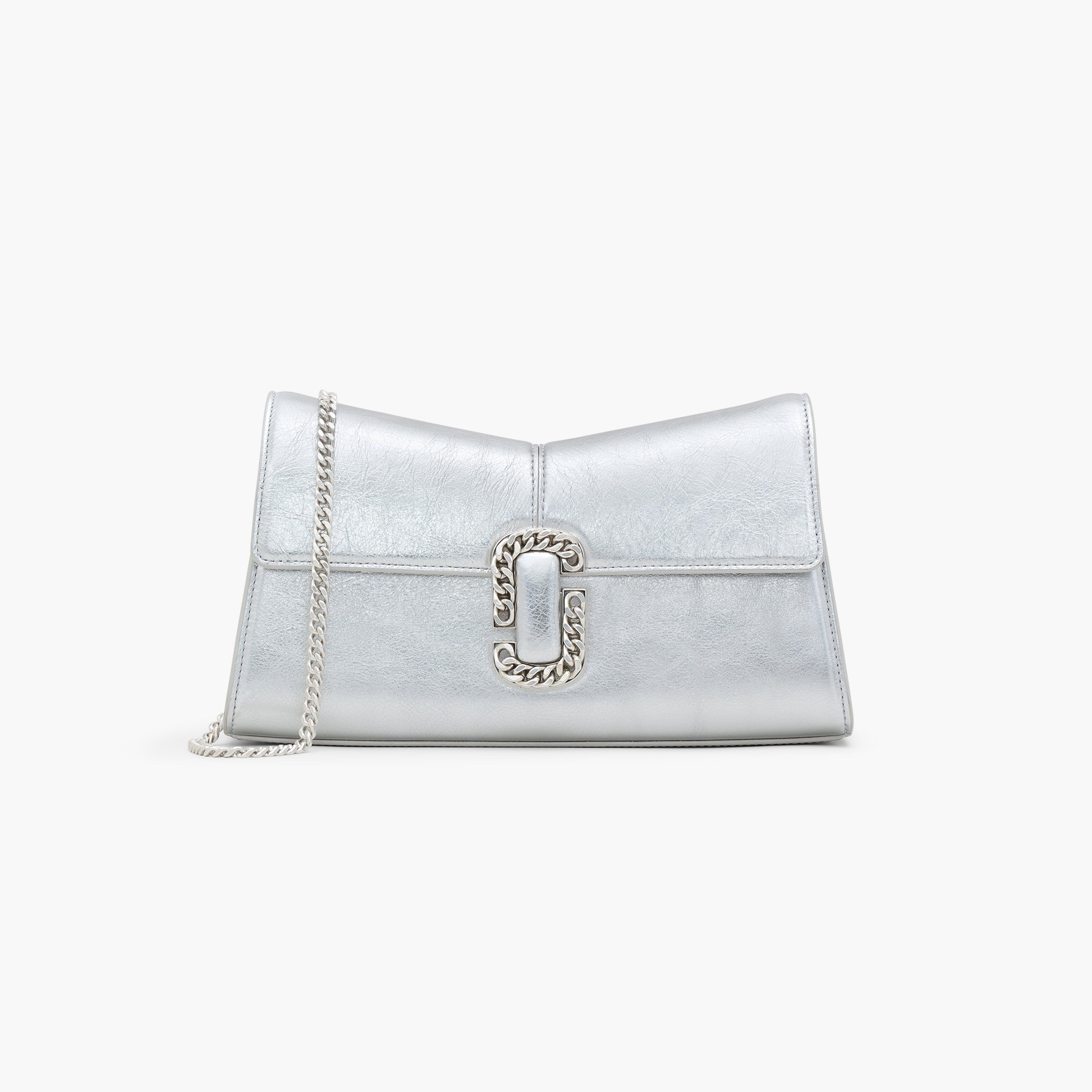 Marc Jacobs The Metallic St. Marc Convertible Clutch Bag in White | Lyst