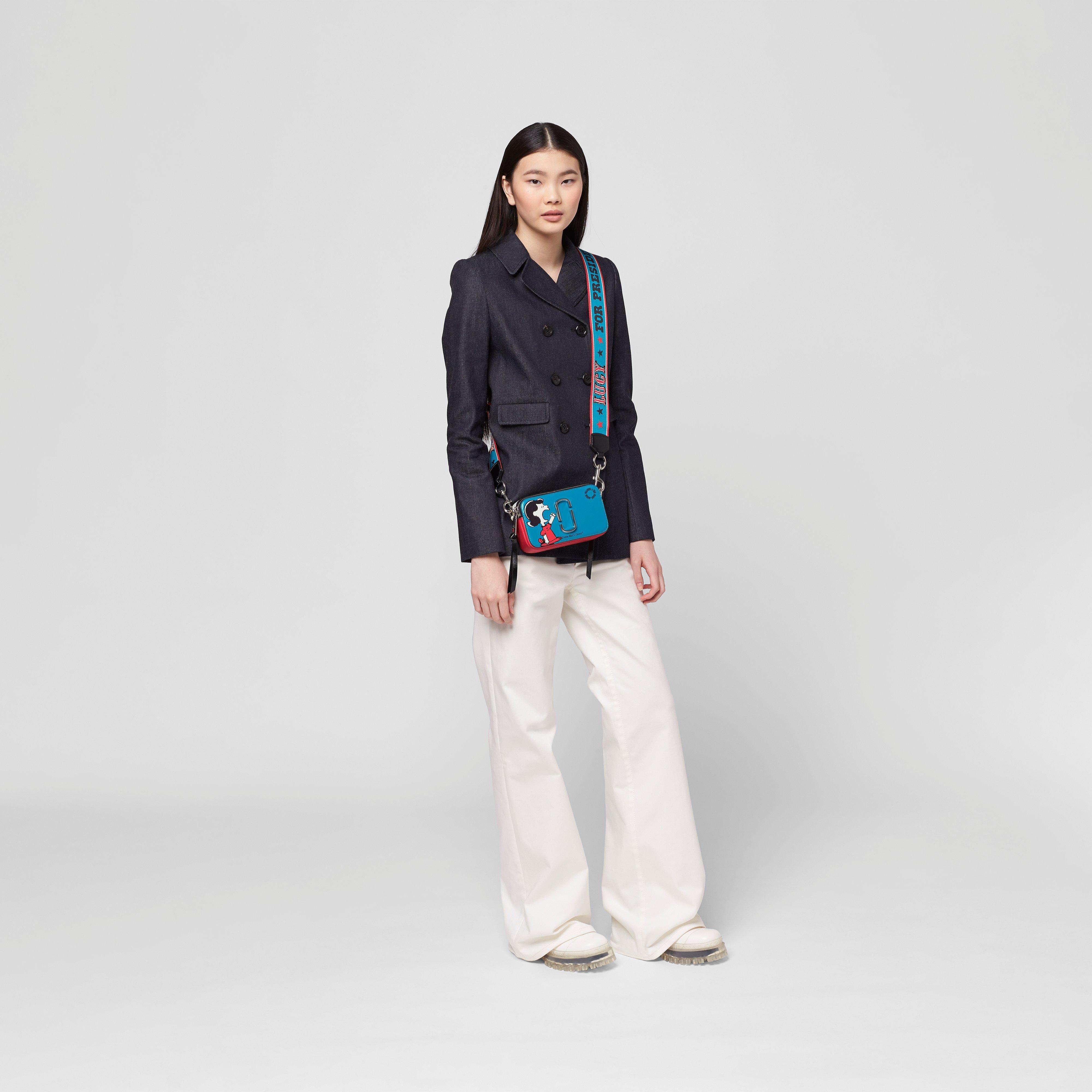 Marc Jacobs Leather Peanuts X The Snapshot Crossbody Bag - Blue/Multi/ $350