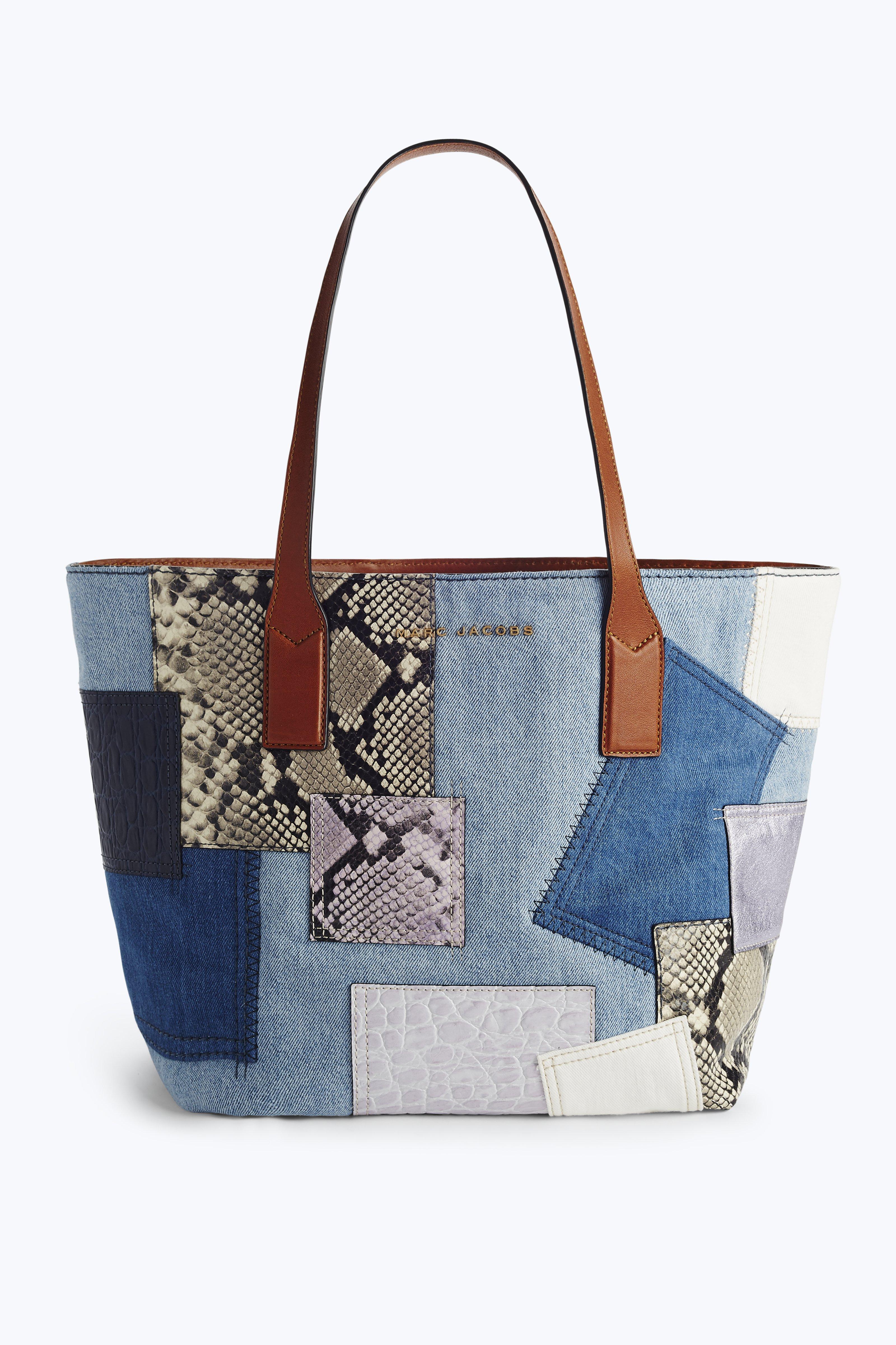 Marc Jacobs Denim Patchwork Wingman Tote in Blue - Lyst