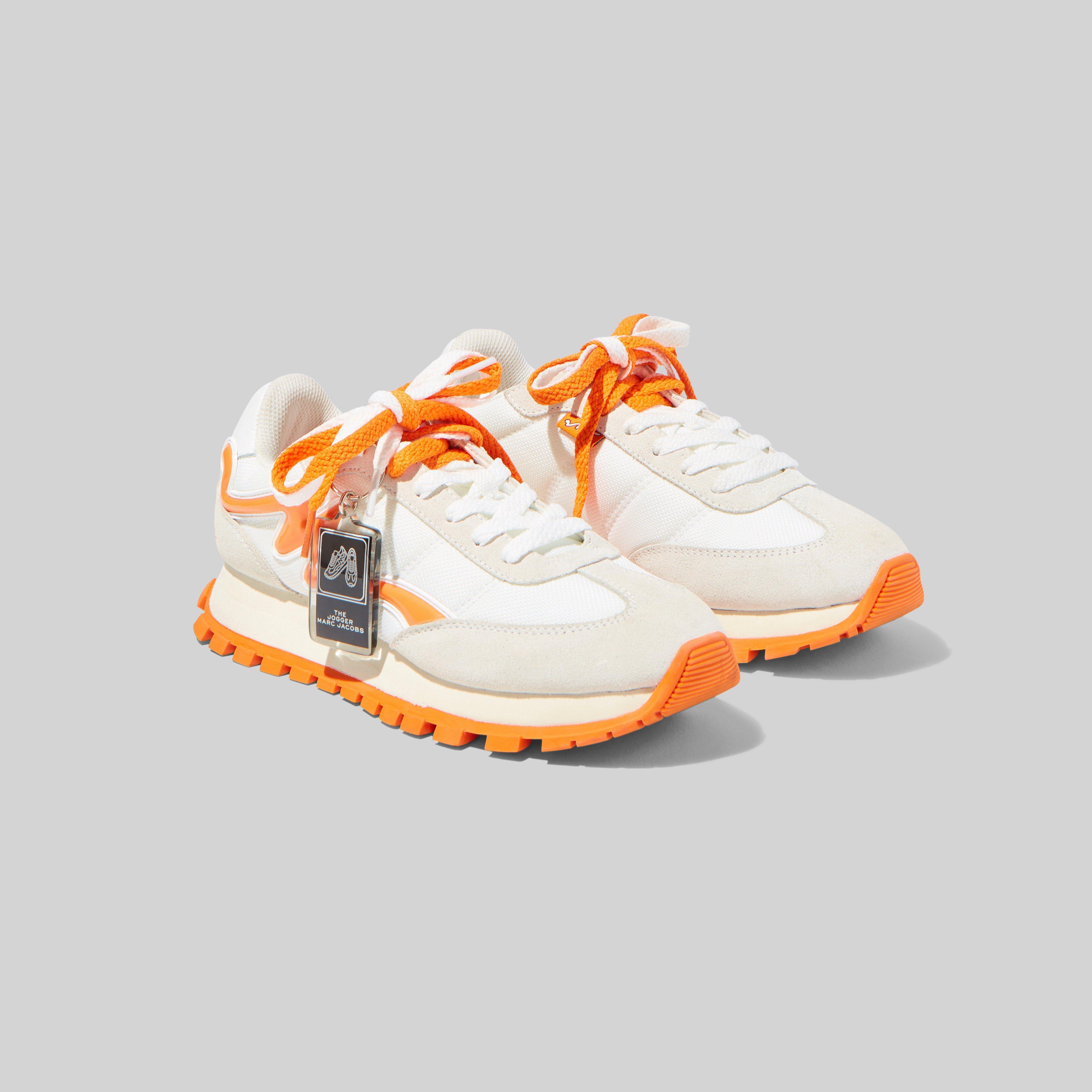 Marc Jacobs White And Orange The Jogger Sneakers | Lyst