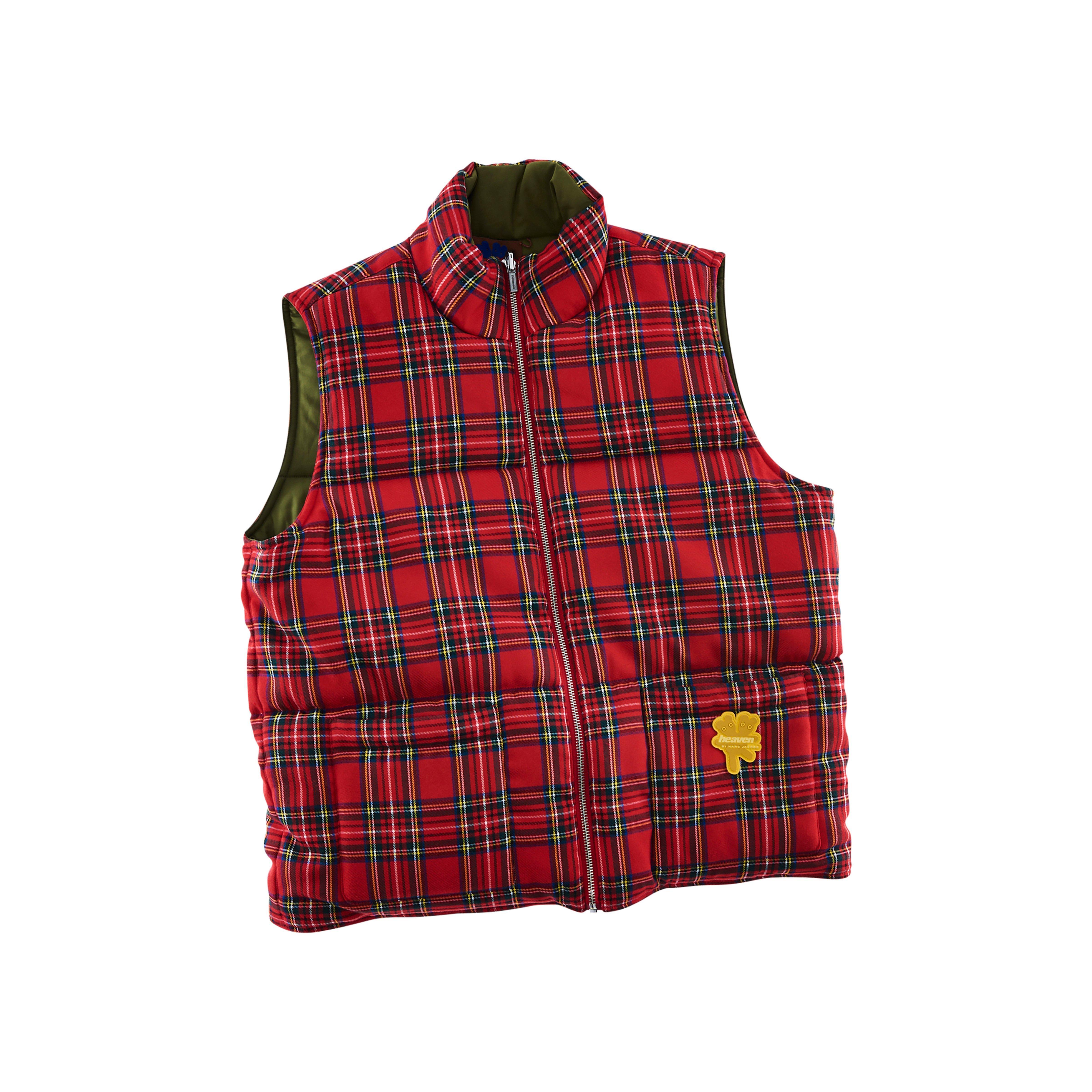 Marc Jacobs Synthetic Tartan Puffer Vest in Red | Lyst