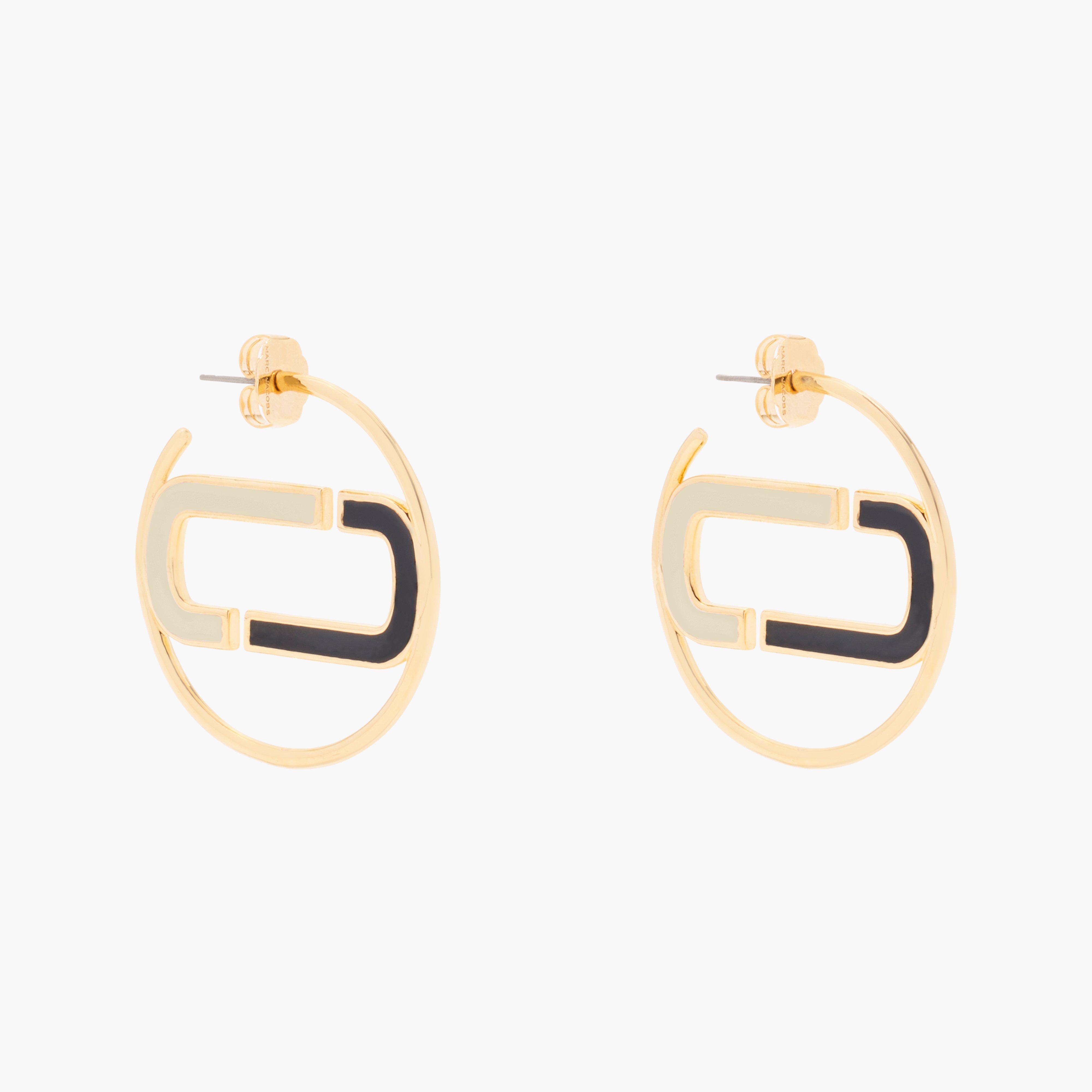 Marc Jacobs The J Marc Colorblock Hoops Earrings in Metallic Lyst