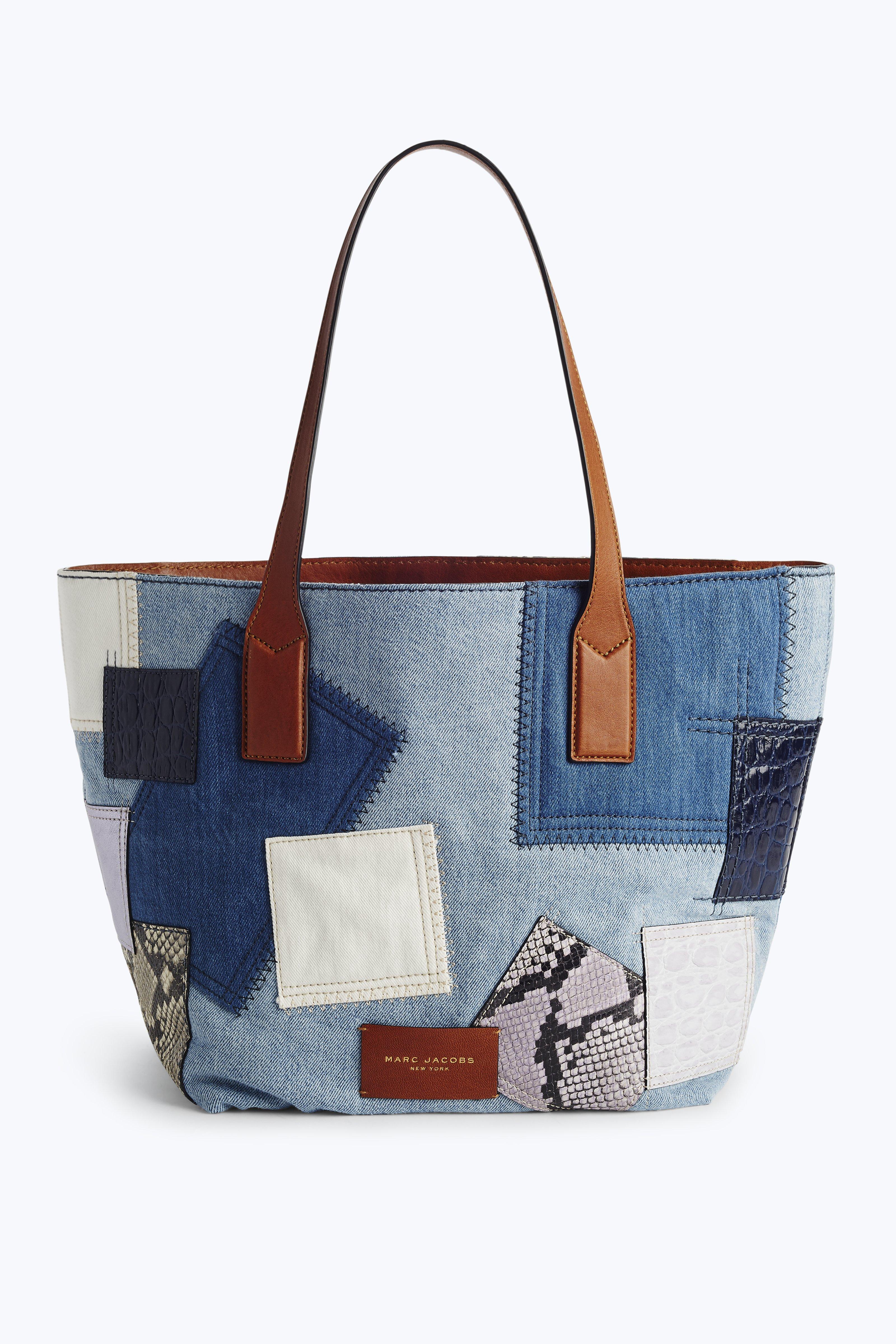 Marc Jacobs Denim Patchwork Wingman Tote in Blue - Lyst