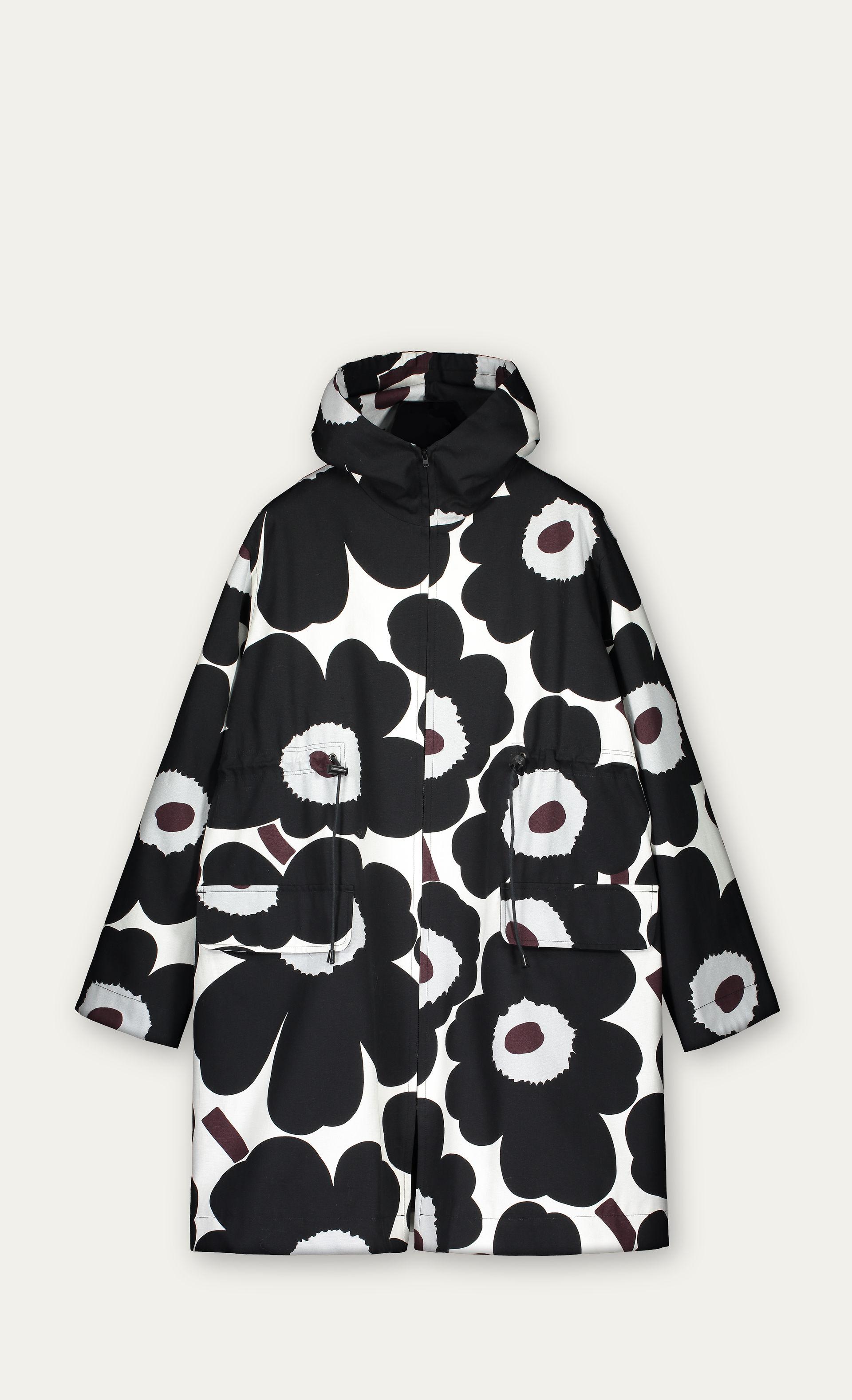 Marimekko Cotton 40 Poppeli Unikko Coat In Black Lyst Marimekko Cotton 40 Poppeli Unikko Coat In Black Lyst