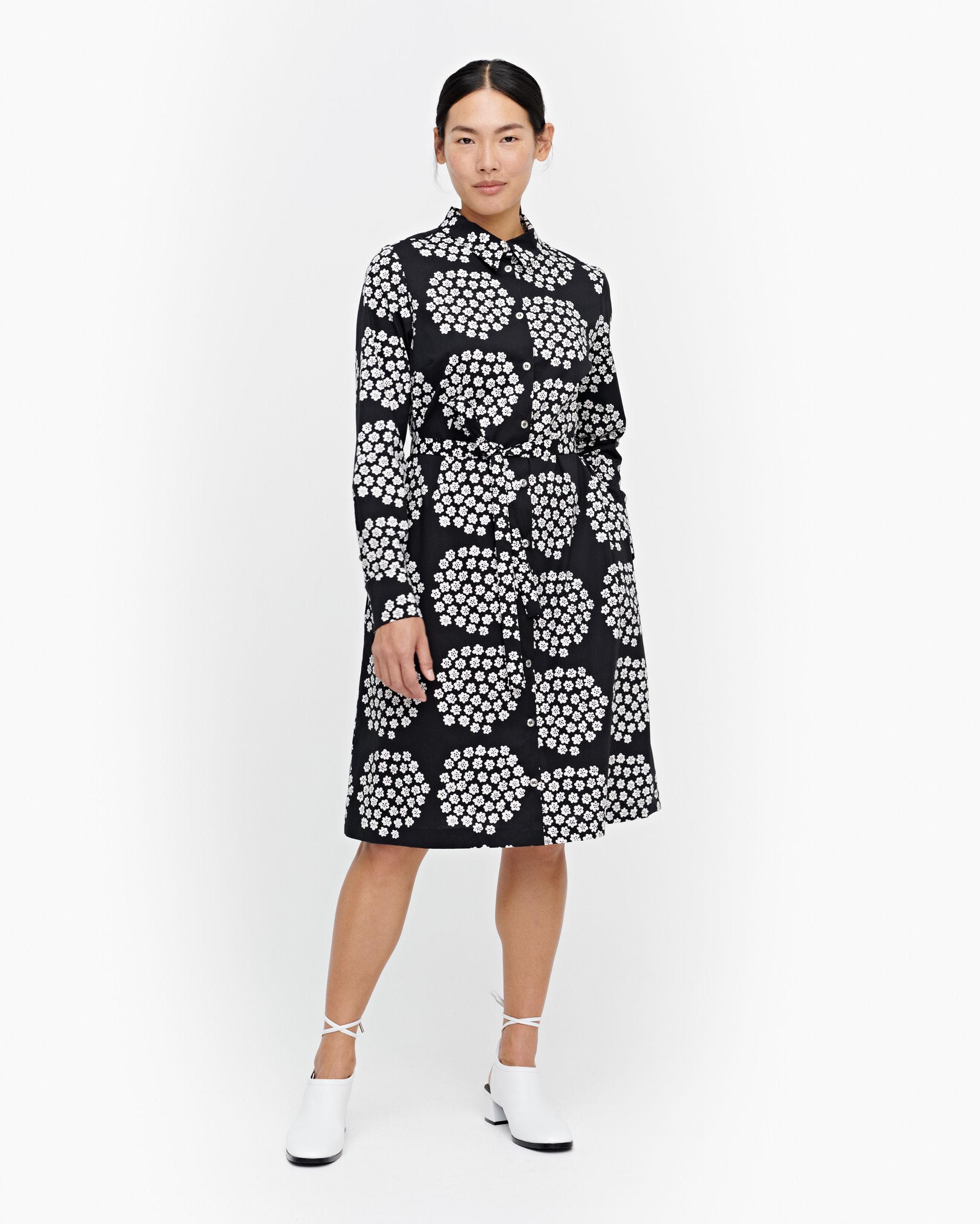 Marimekko Cotton 40 Final Sale Ylvas Puketti Dress In Black White Black Lyst