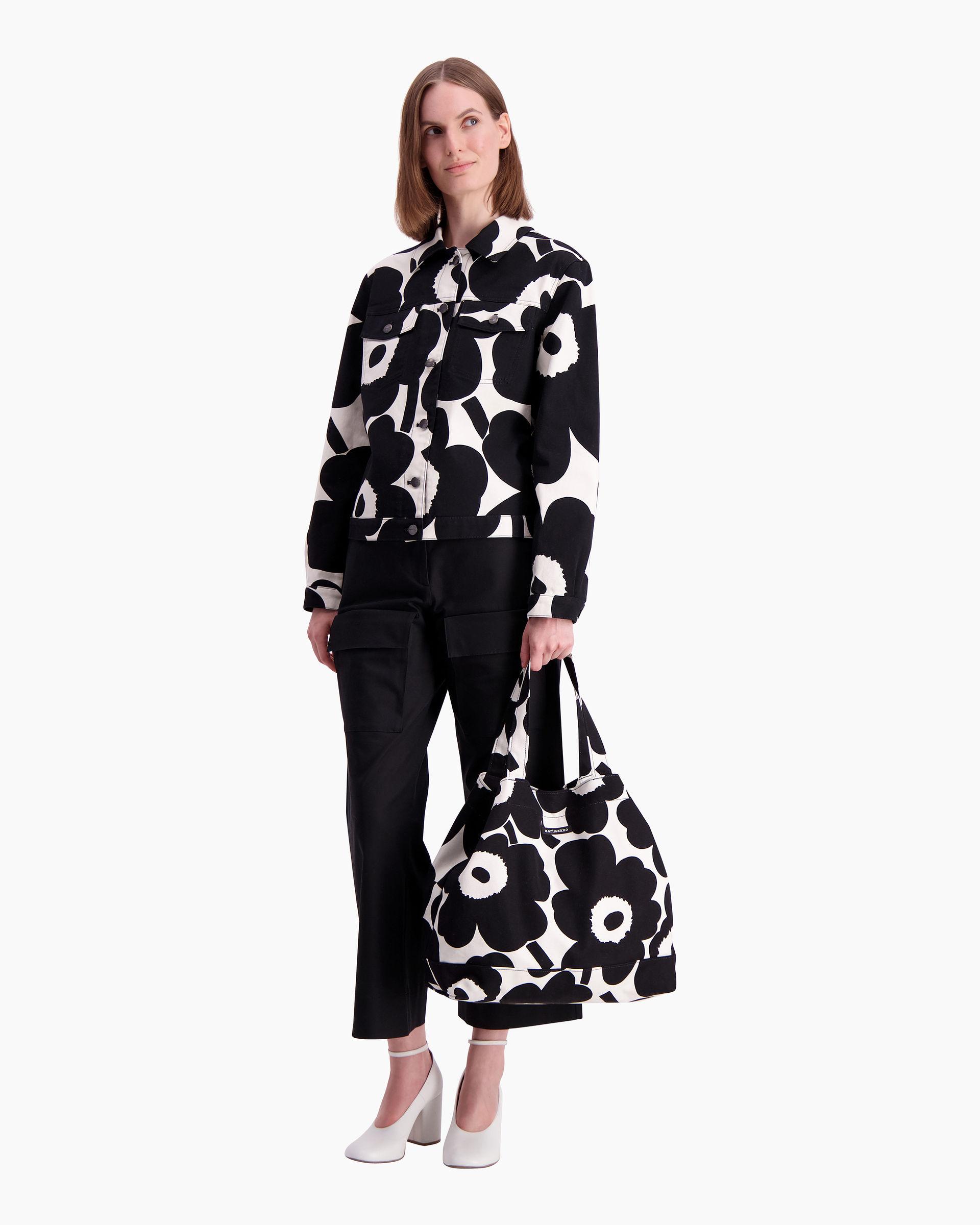Marimekko Denim Sarpio Unikko Jacket In Black Lyst Marimekko Denim Sarpio Unikko Jacket In Black Lyst