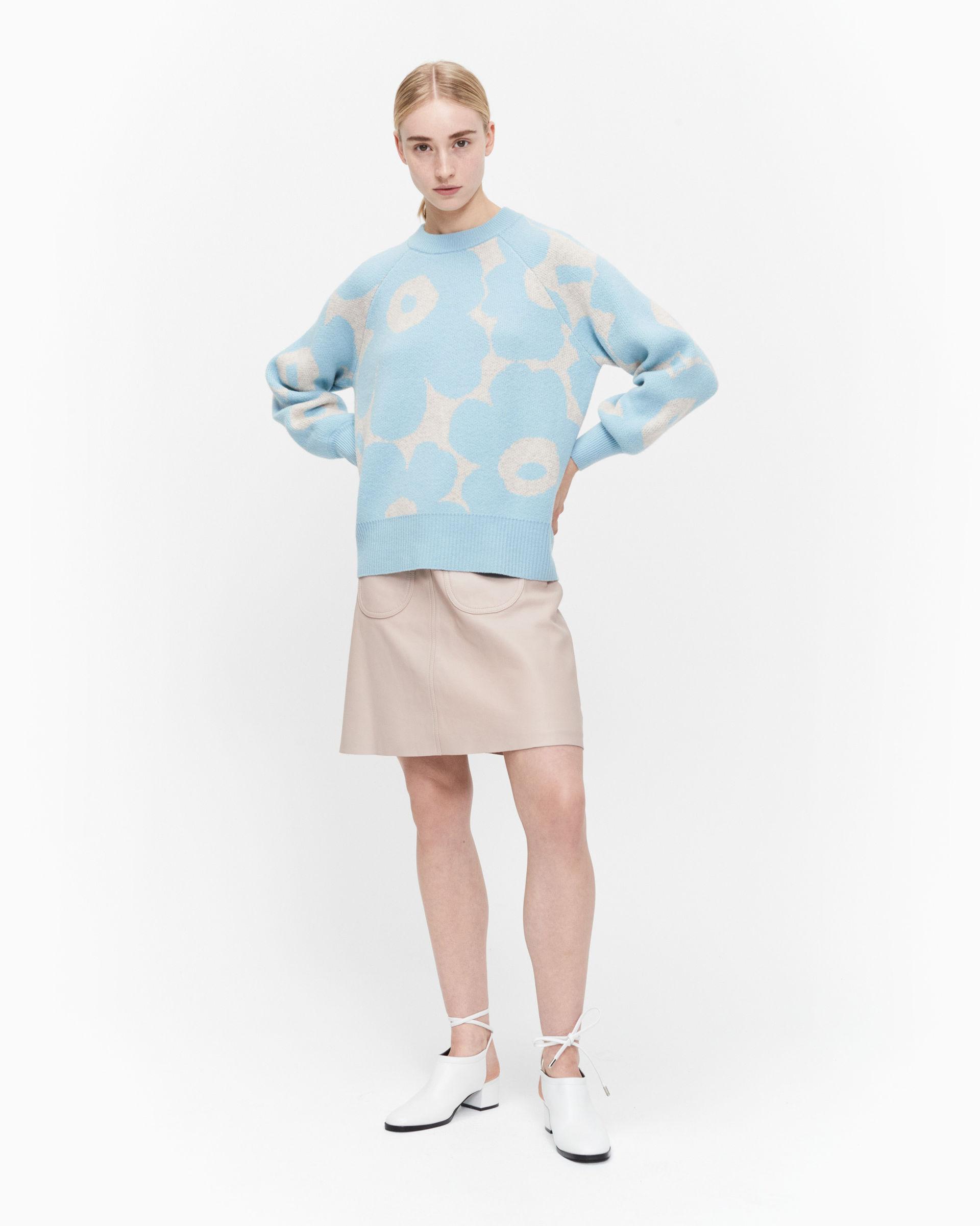 Marimekko Wool Kietoa Unikko Knitted Pullover In Beige Light Blue Blue Lyst Marimekko Wool Kietoa Unikko Knitted Pullover In Beige Light Blue Blue Lyst