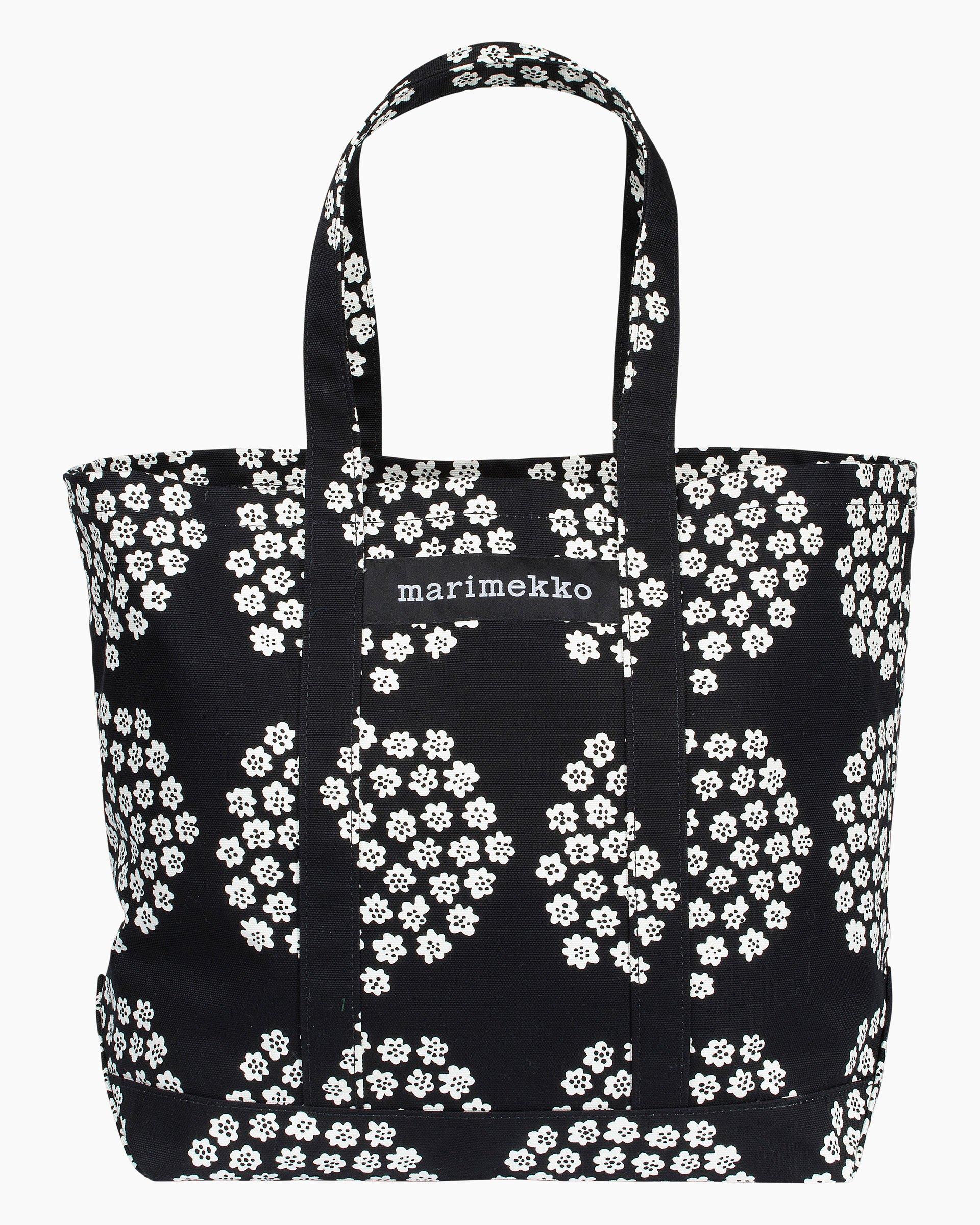 Marimekko Cotton 40 Final Sale Peruskassi Puketti Bag In Black White Black Lyst