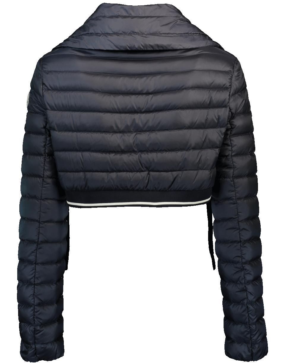 Moncler Synthetic Cropped Puffer Jacket in Navy (Blue) Lyst