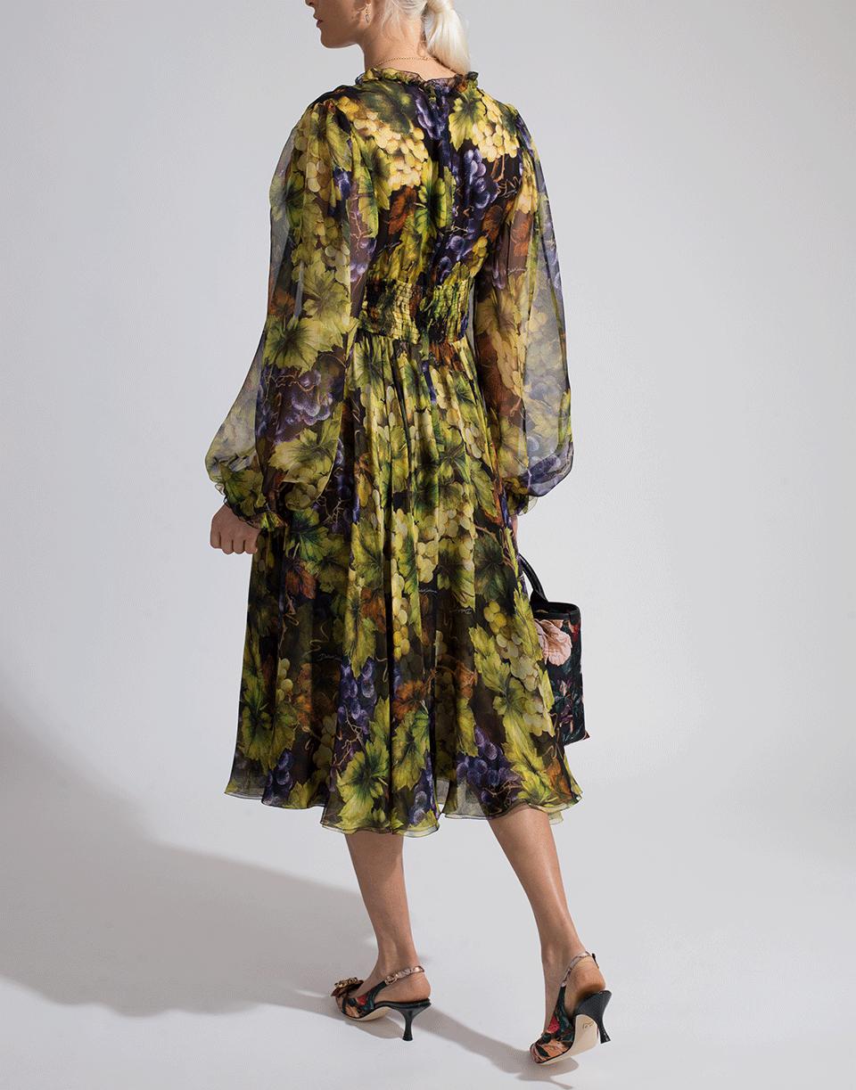 Dolce & Gabbana Grape Print Dress in Black - Lyst
