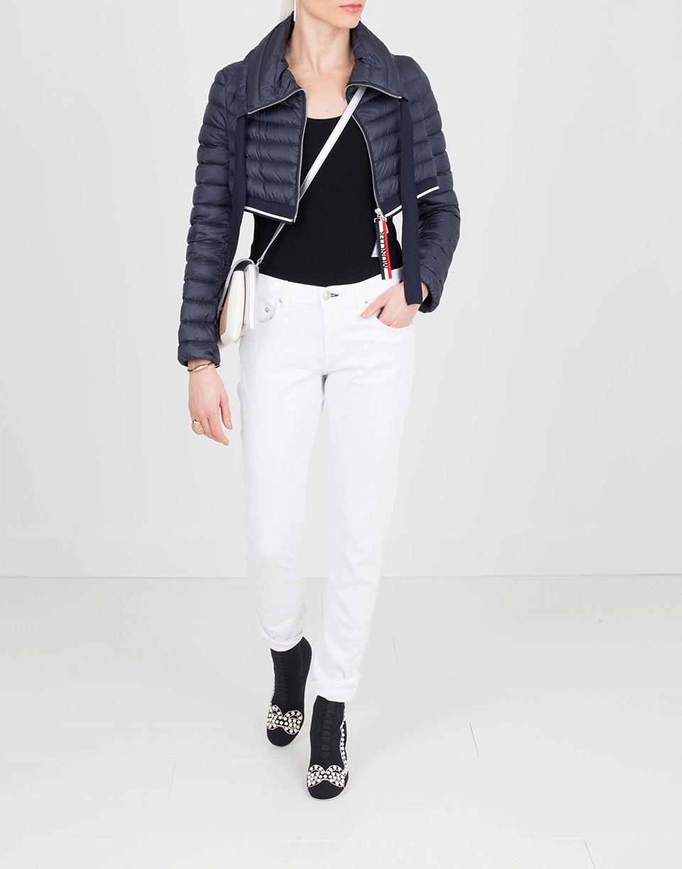 navy cropped puffer jacket
