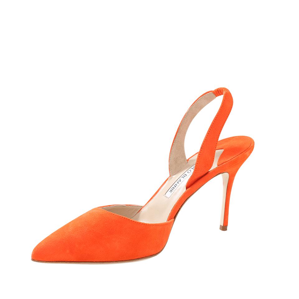 manolo blahnik carolyne suede slingback pumps