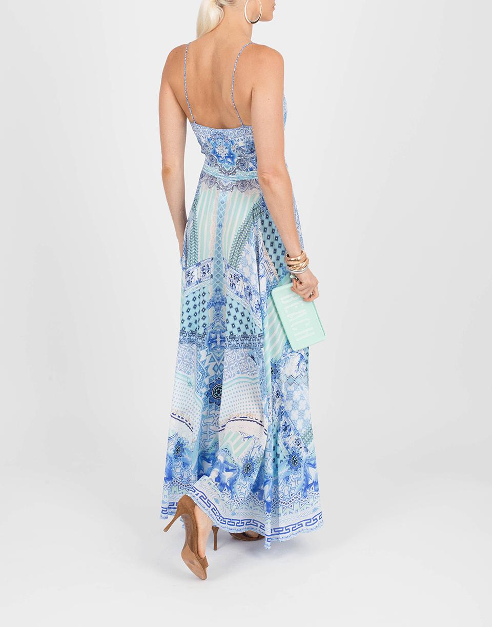 Camilla Silk Tie Front Maxi Dress in 