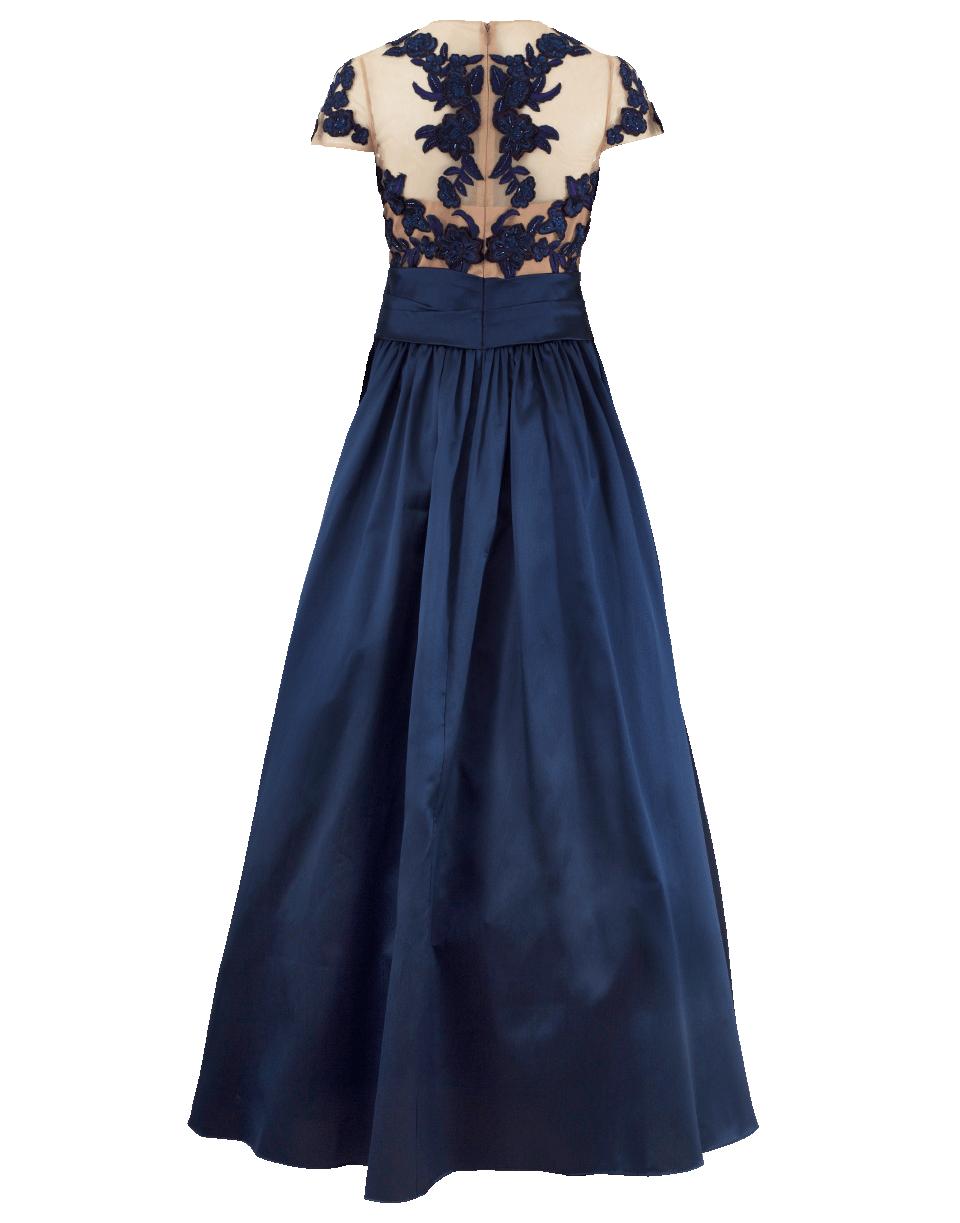 Marchesa notte Synthetic Mikado Beaded Ball Gown in Navy (Blue) - Lyst