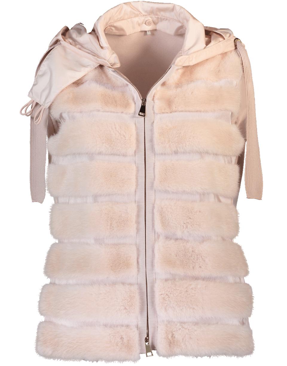 moncler gilet fur hood
