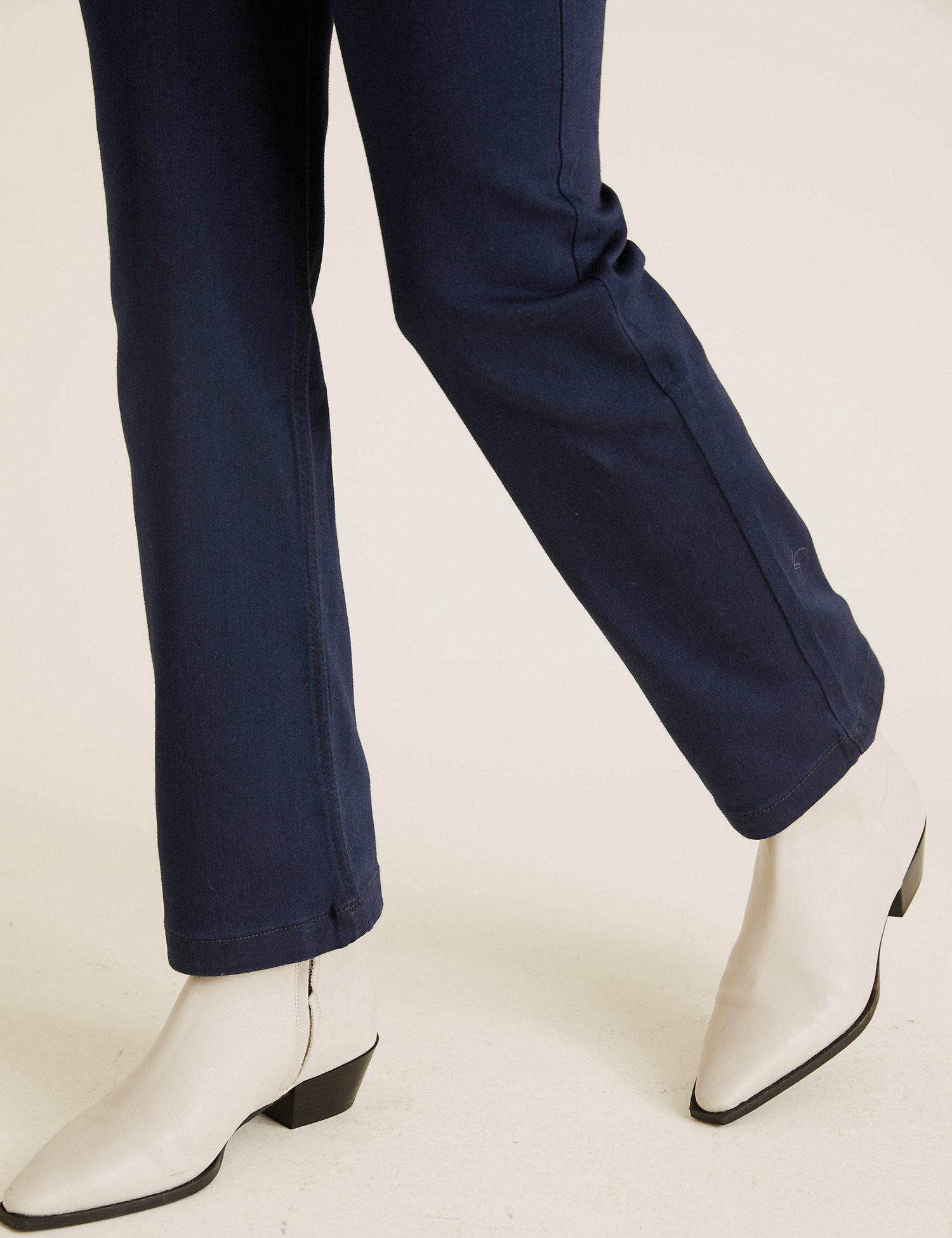 sateen roma rise straight leg jeans