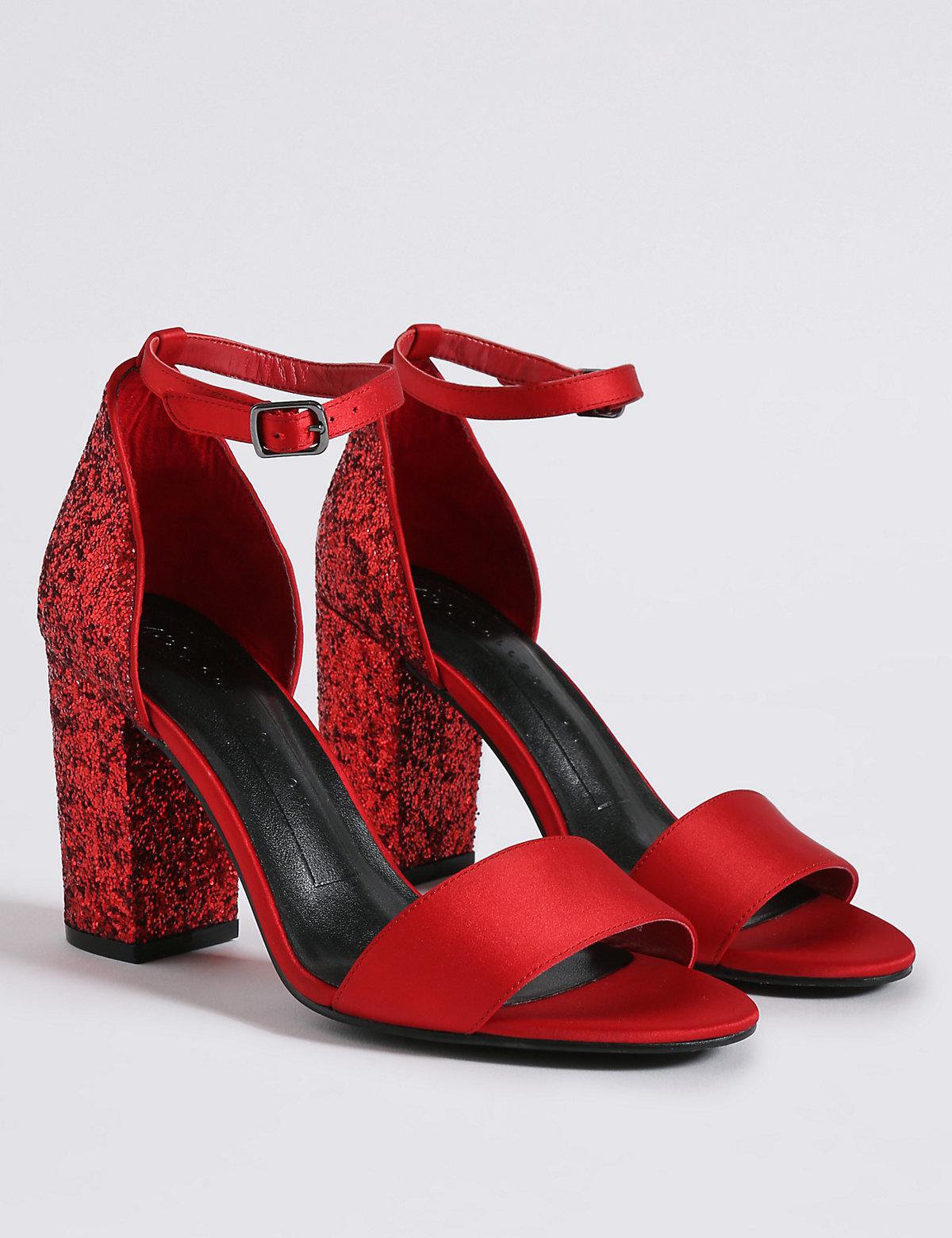 red sparkly block heels \u003e Up to 72% OFF 