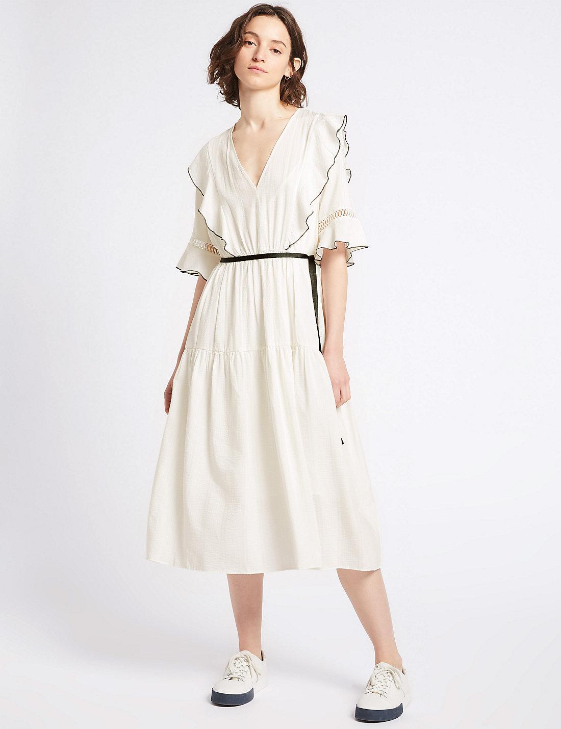 marks and spencer white dress