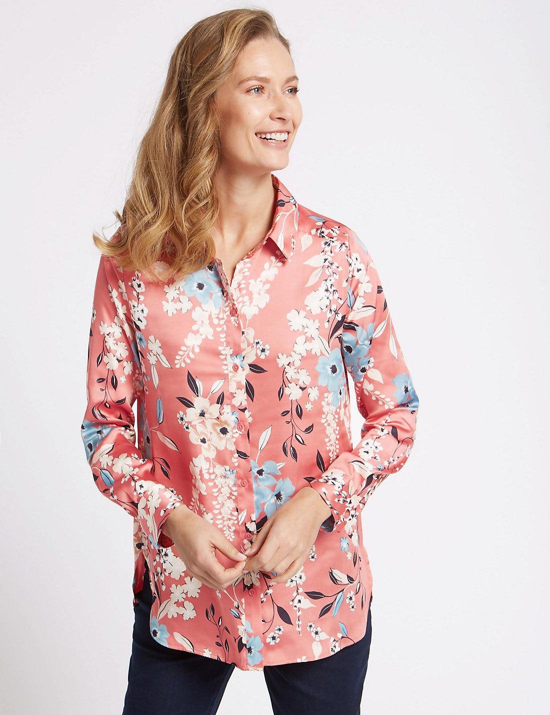 marks and spencer womens long sleeve shirts